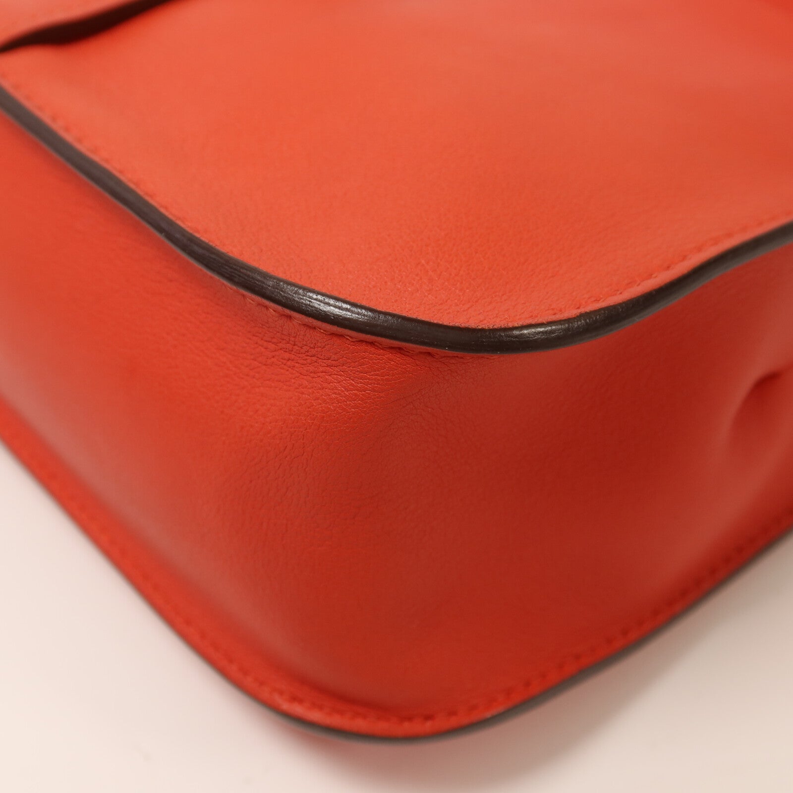HERMES Swift皮革Mini Halzan銀扣手挽肩背兩用袋Rouge Pivoine
