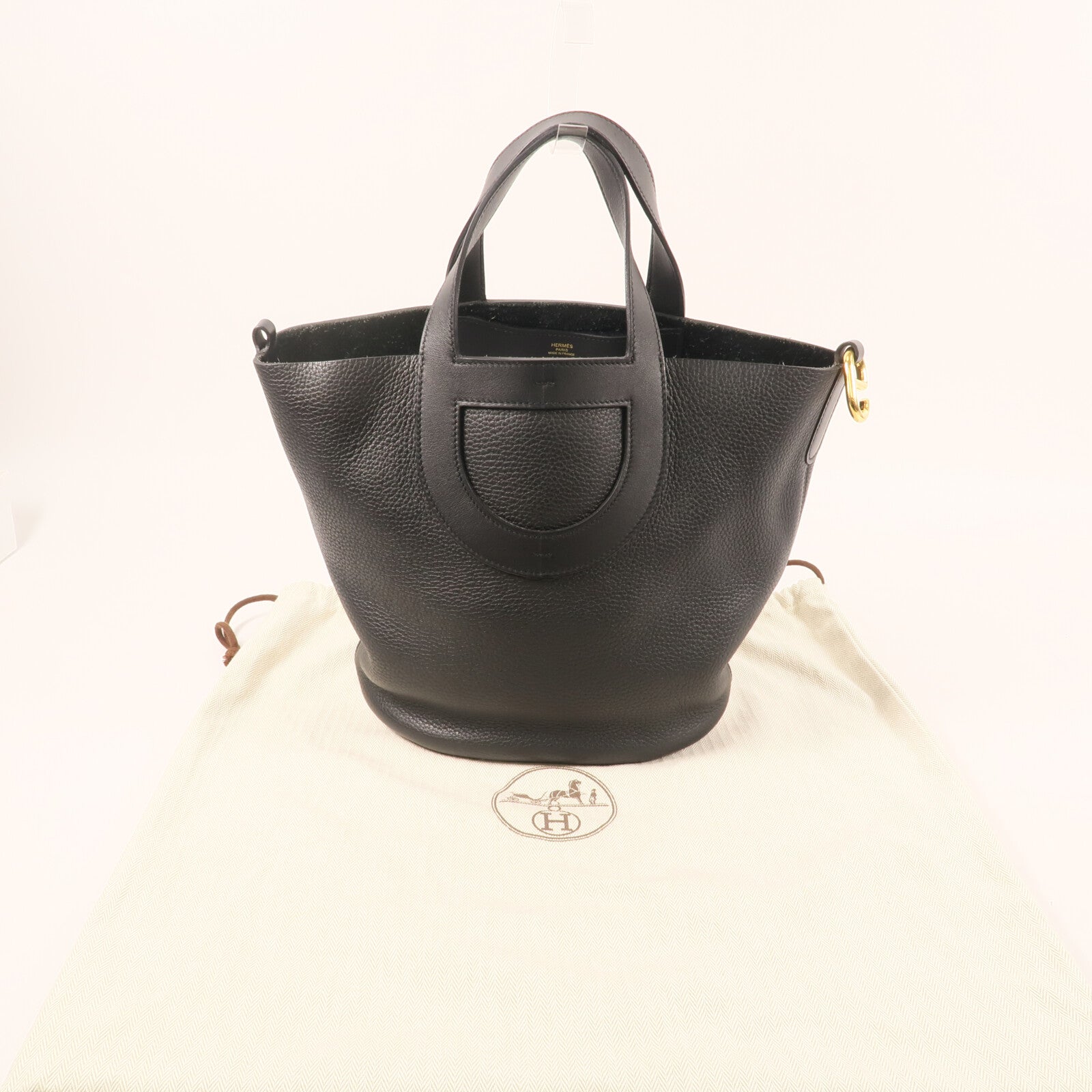 HERMES 【激減優惠】Clemence 皮革In the loop 23 手挽袋Noir