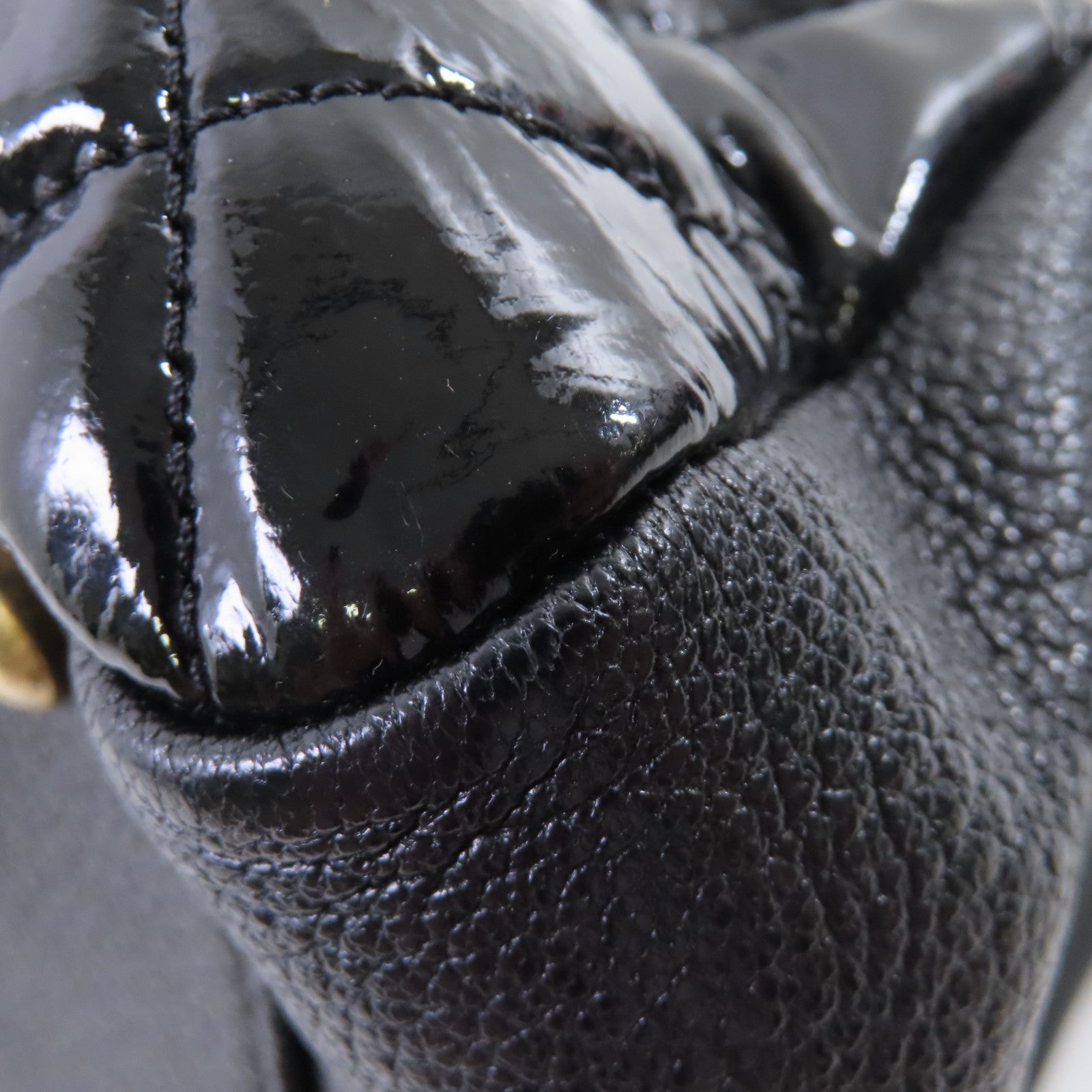 CHANEL 【激減優惠】漆皮皮革Chain Shoulder Bag金扣鏈帶手挽肩背袋兩用袋黑色