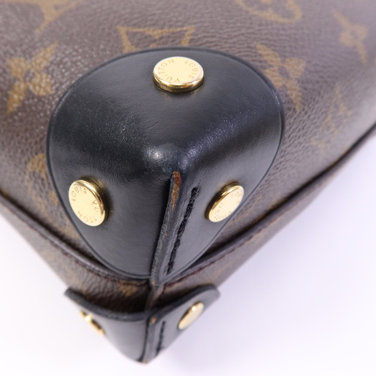 LOUIS VUITTON Monogram Petite Malle Souple金扣手挽肩背兩用袋棕色