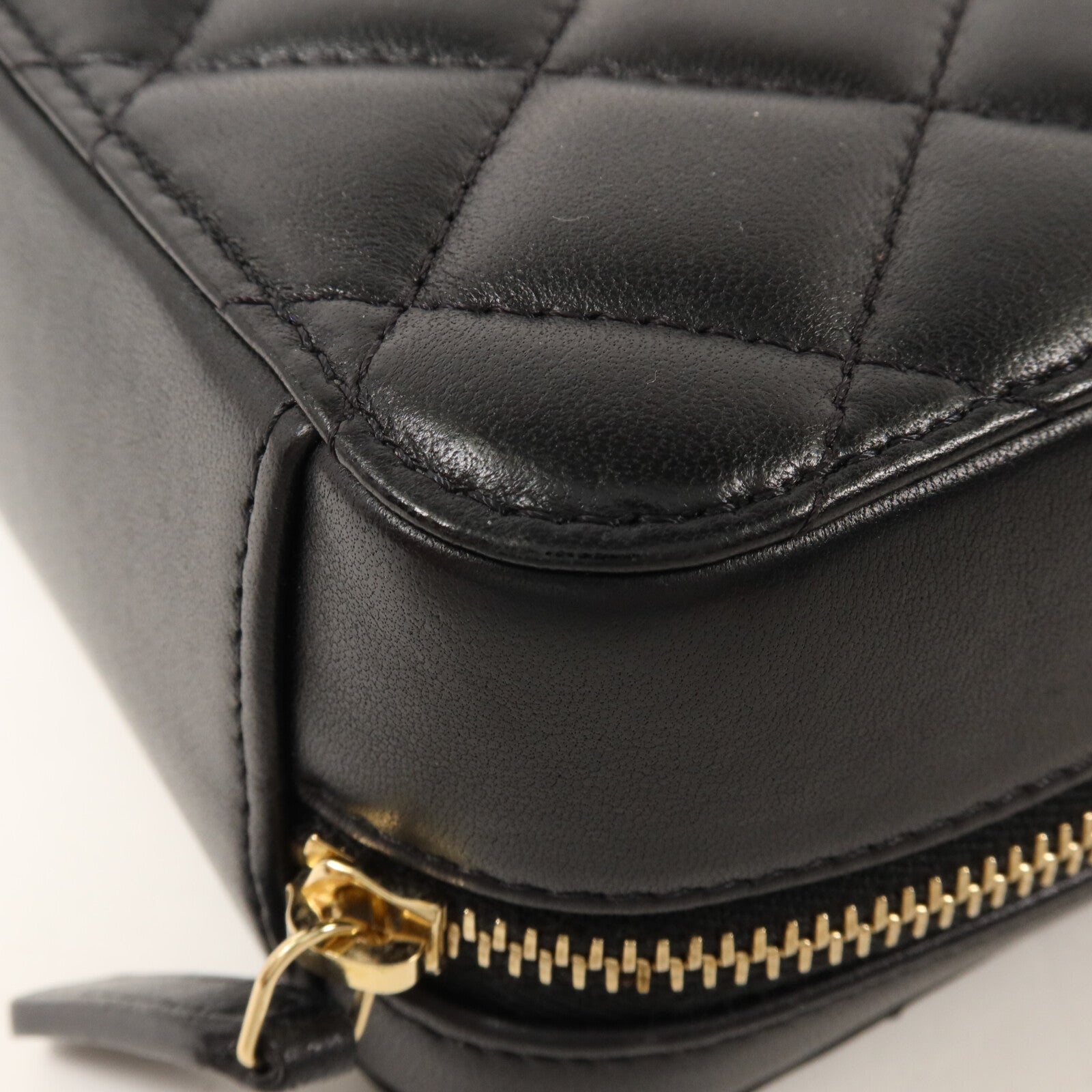 CHANEL 羊皮皮革Mini Camera Bag With Gold Ball鏈帶肩背袋