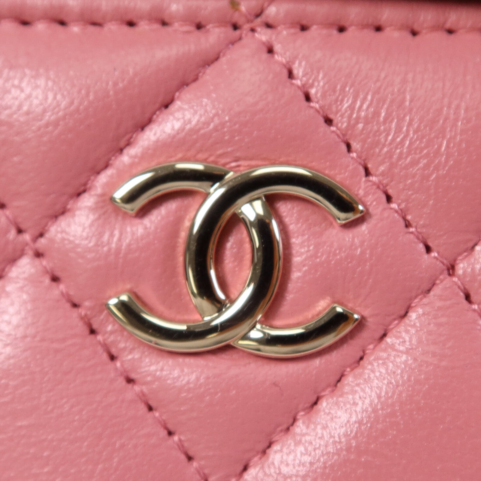 CHANEL 羊皮皮革Vanity Case金扣鏈帶肩背袋