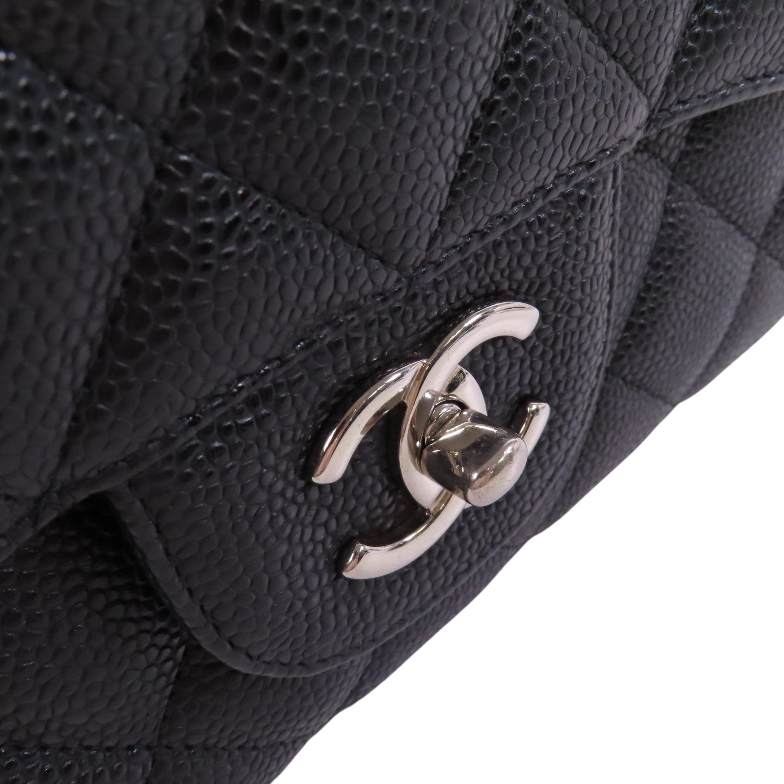 CHANEL 牛皮皮革Large Classic 30銀扣鏈帶肩背袋