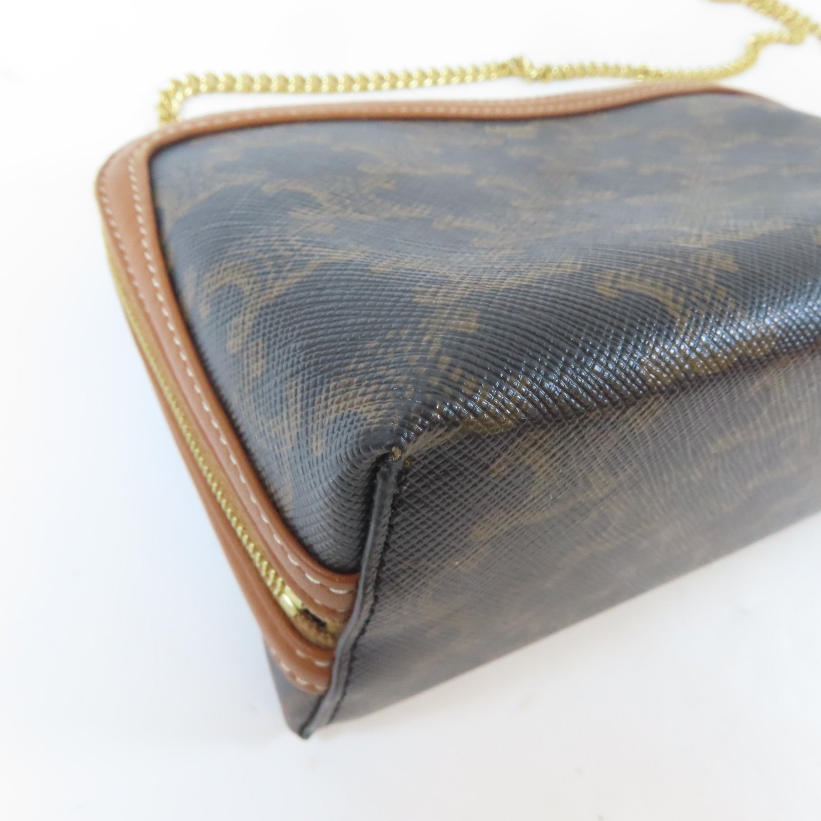 CELINE 帆布Shoulder Bag金扣肩背袋啡色