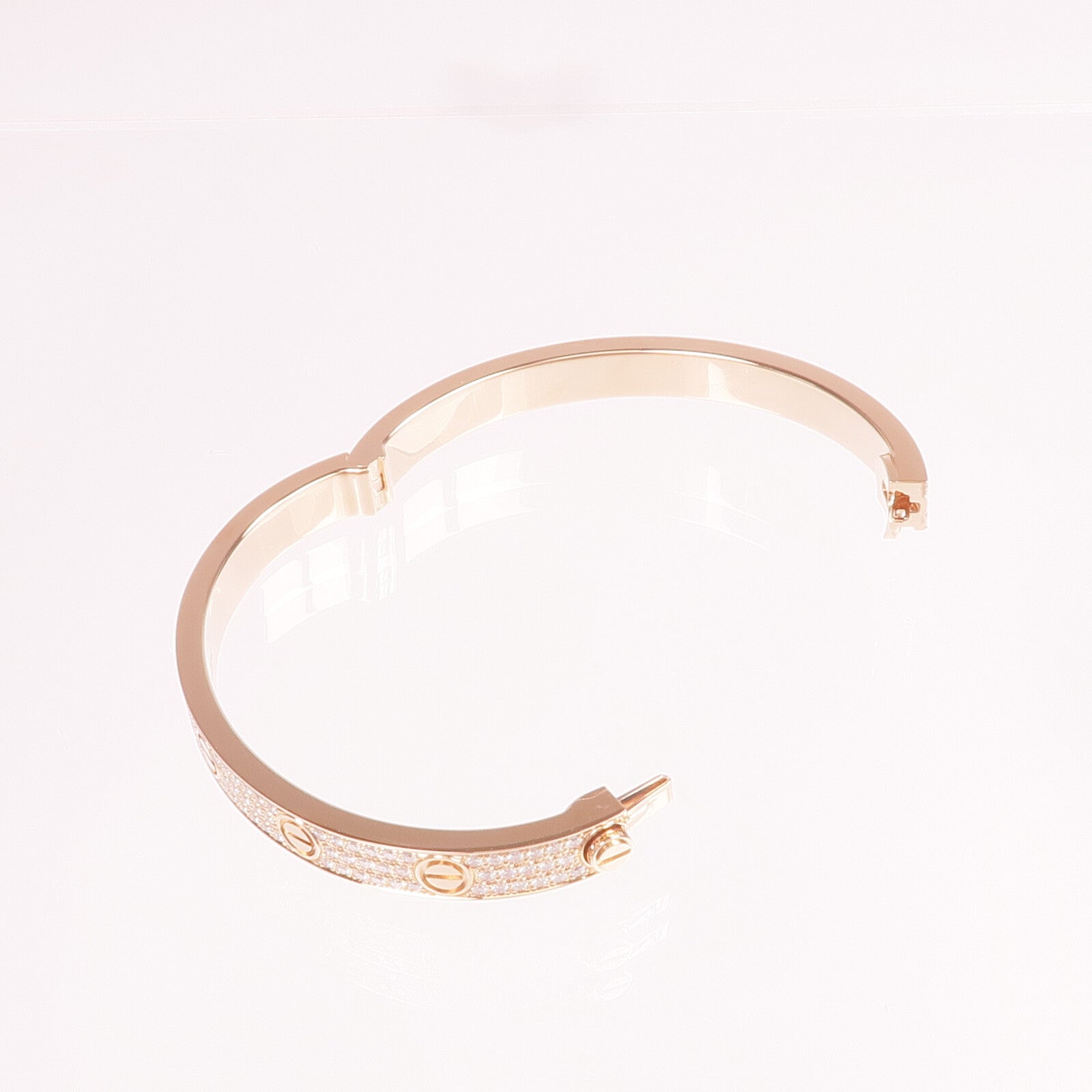 CARTIER 18K玫瑰金Love Bracelet Classic Model鑽石手鐲Cartier#17