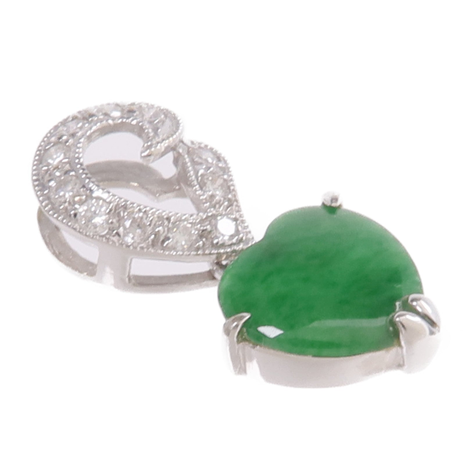 JEWELRY 18K白金Jade Diamond Pendant Top翡翠/鑽石吊墜