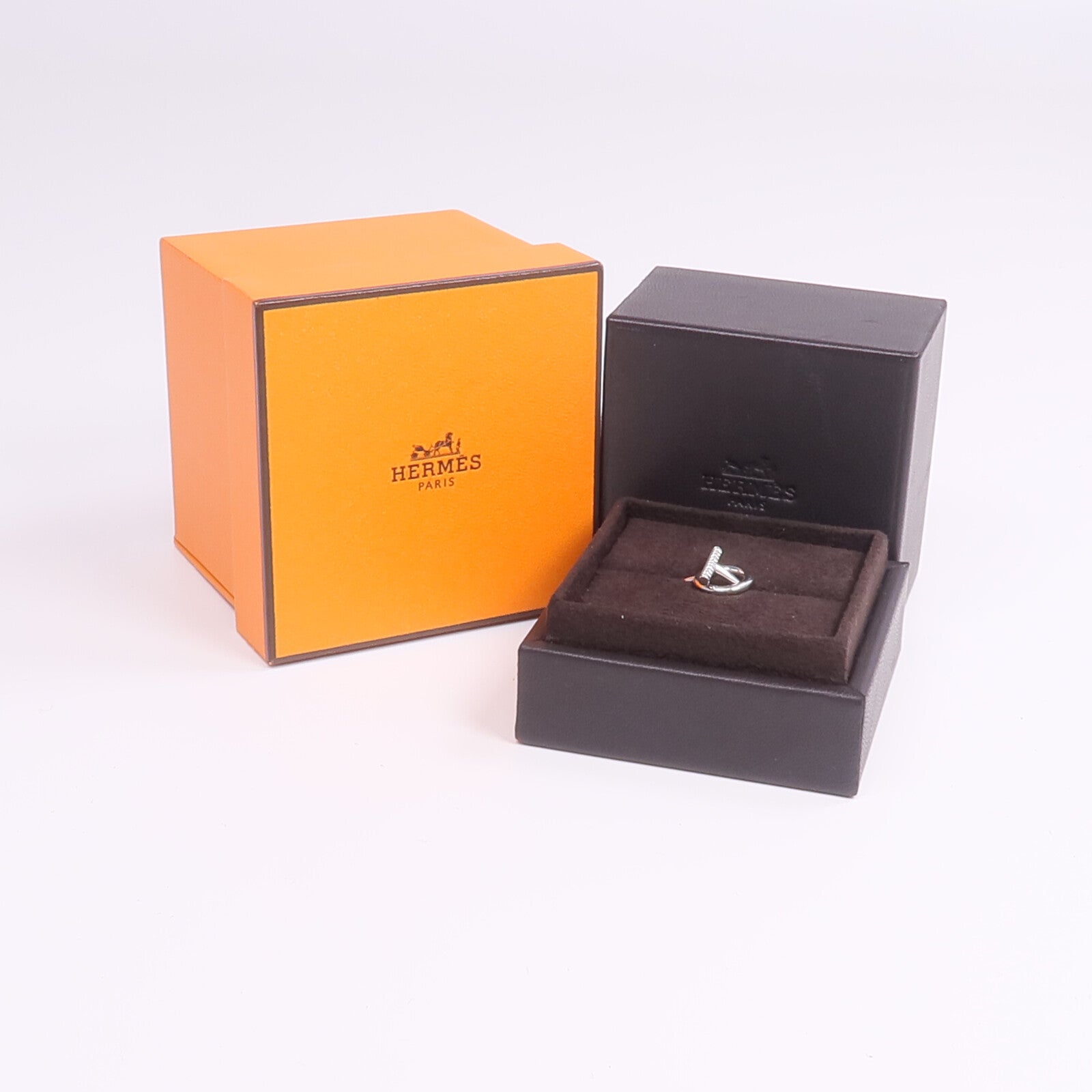 HERMES 18K白金Echappee Ring鑽石戒指Hermes#53/US#6.5