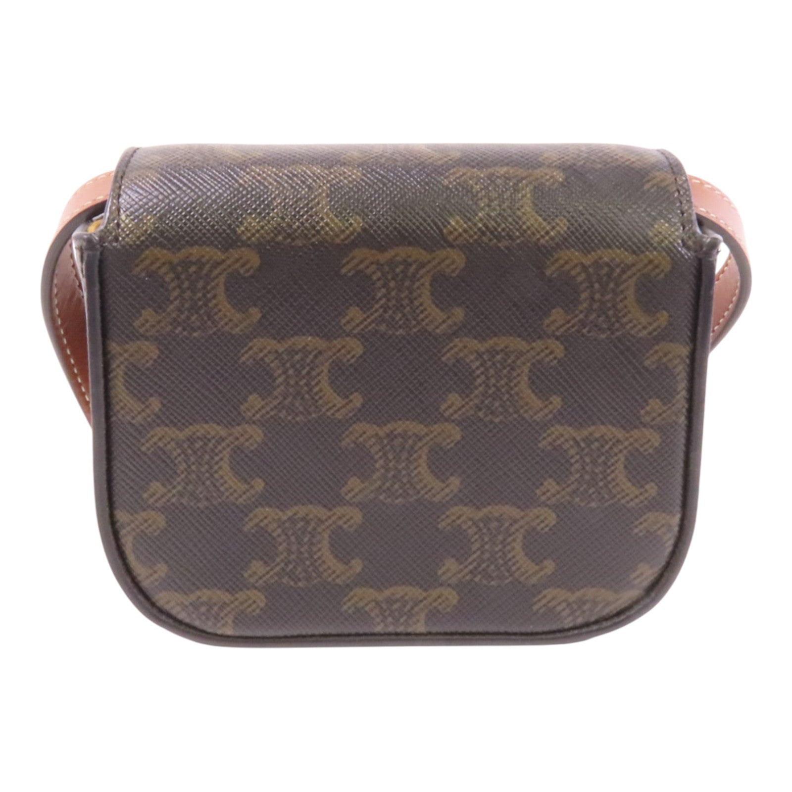 CELINE Trionphe帆布Mini Claude金扣肩背袋