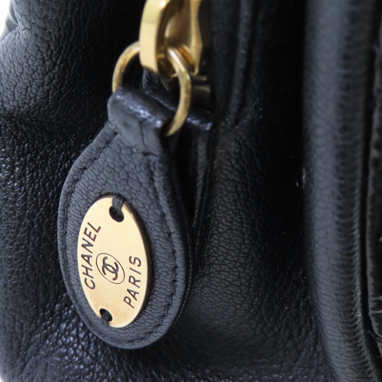 CHANEL 【激減優惠】漆皮皮革Chain Shoulder Bag金扣鏈帶手挽肩背袋兩用袋黑色