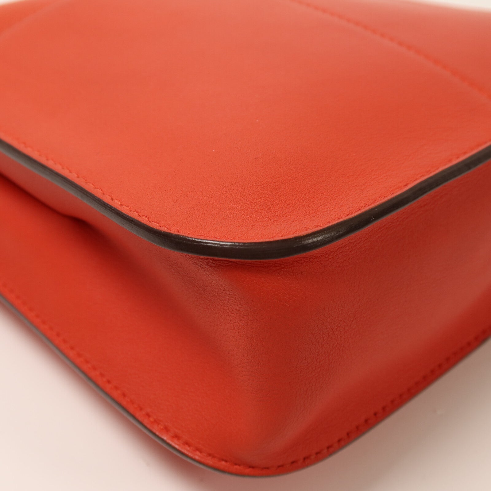 HERMES Swift皮革Mini Halzan銀扣手挽肩背兩用袋Rouge Pivoine