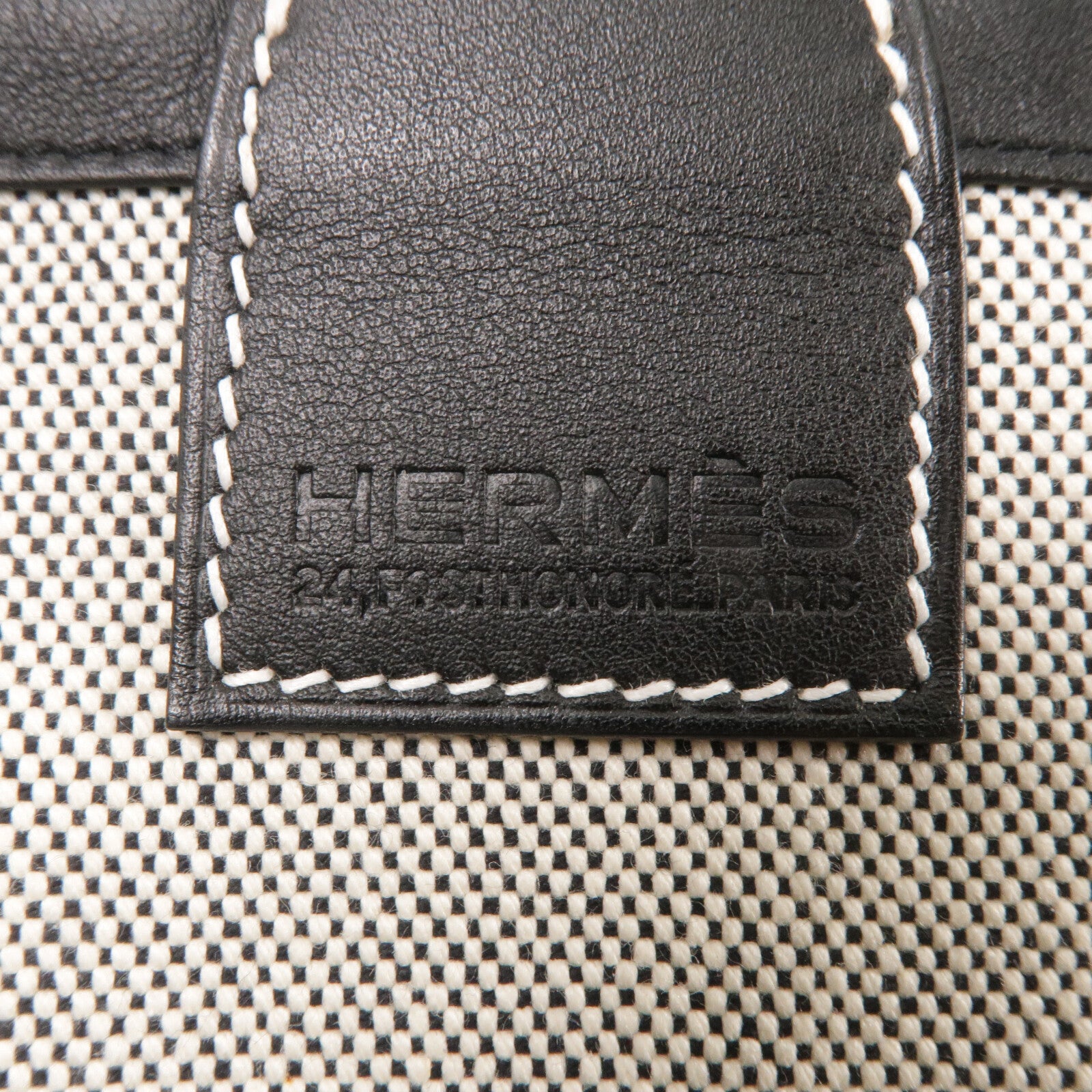HERMES Swift皮革/帆布Steeple 25手挽袋Noir