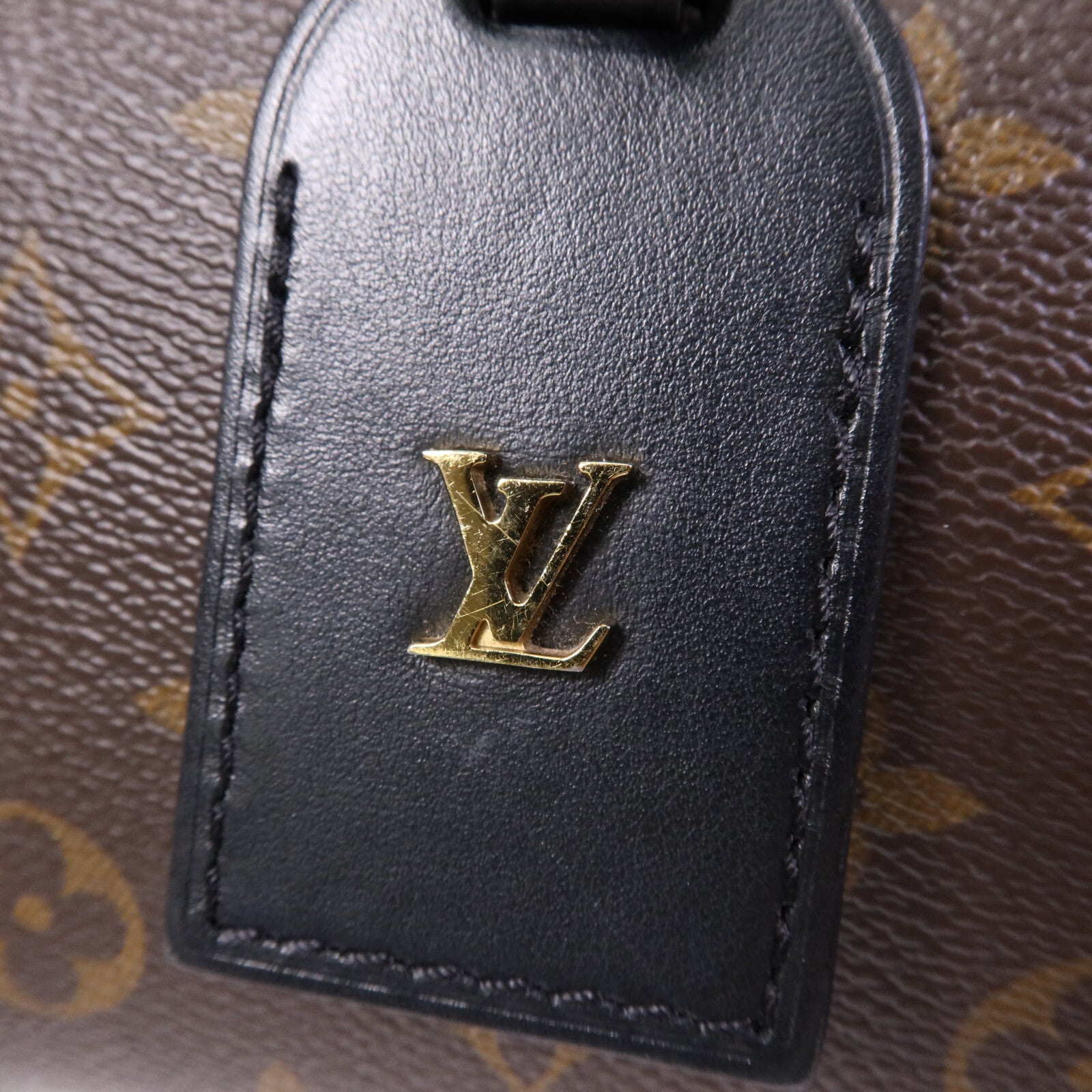 LOUIS VUITTON Monogram Petite Malle Souple金扣手挽肩背兩用袋棕色