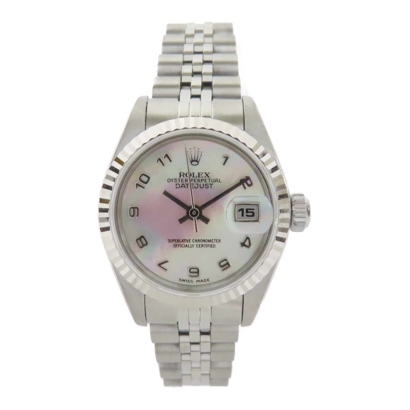 ROLEX 不鏽鋼Datejust 26mm手錶自動機芯珠光色