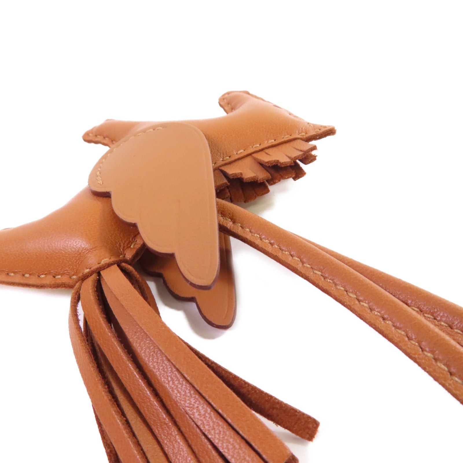 HERMES Swift皮革Rodeo Pegase PM Charm掛飾Gold棕金色