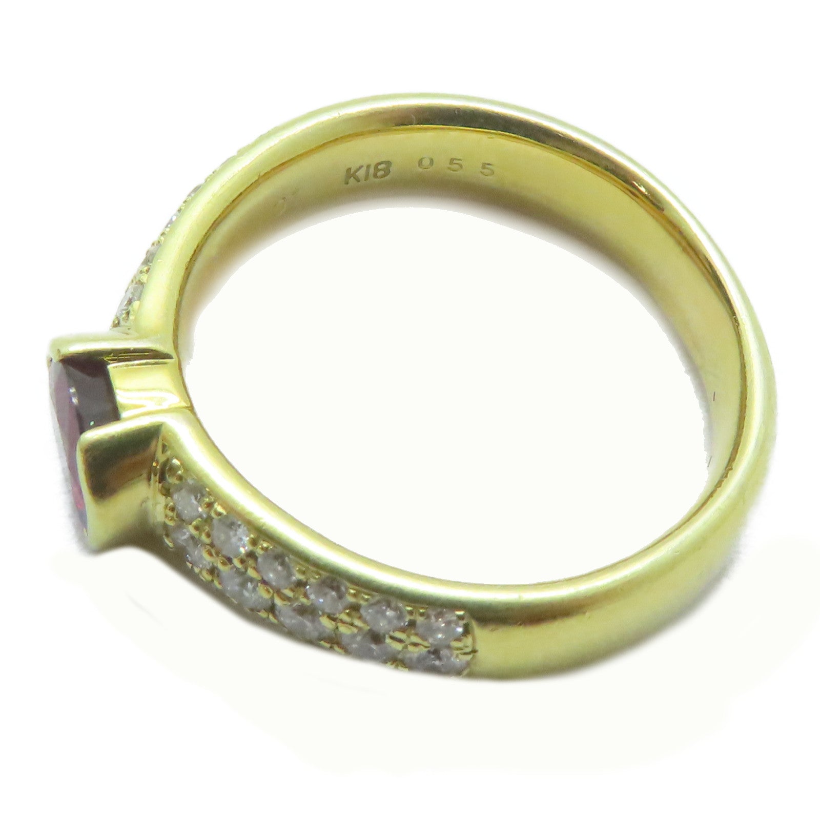 JEWELRY 【激減優惠】18K黃金Ruby Ring 1.01ct紅寶石/0.55ct鑽石戒指US#7.5