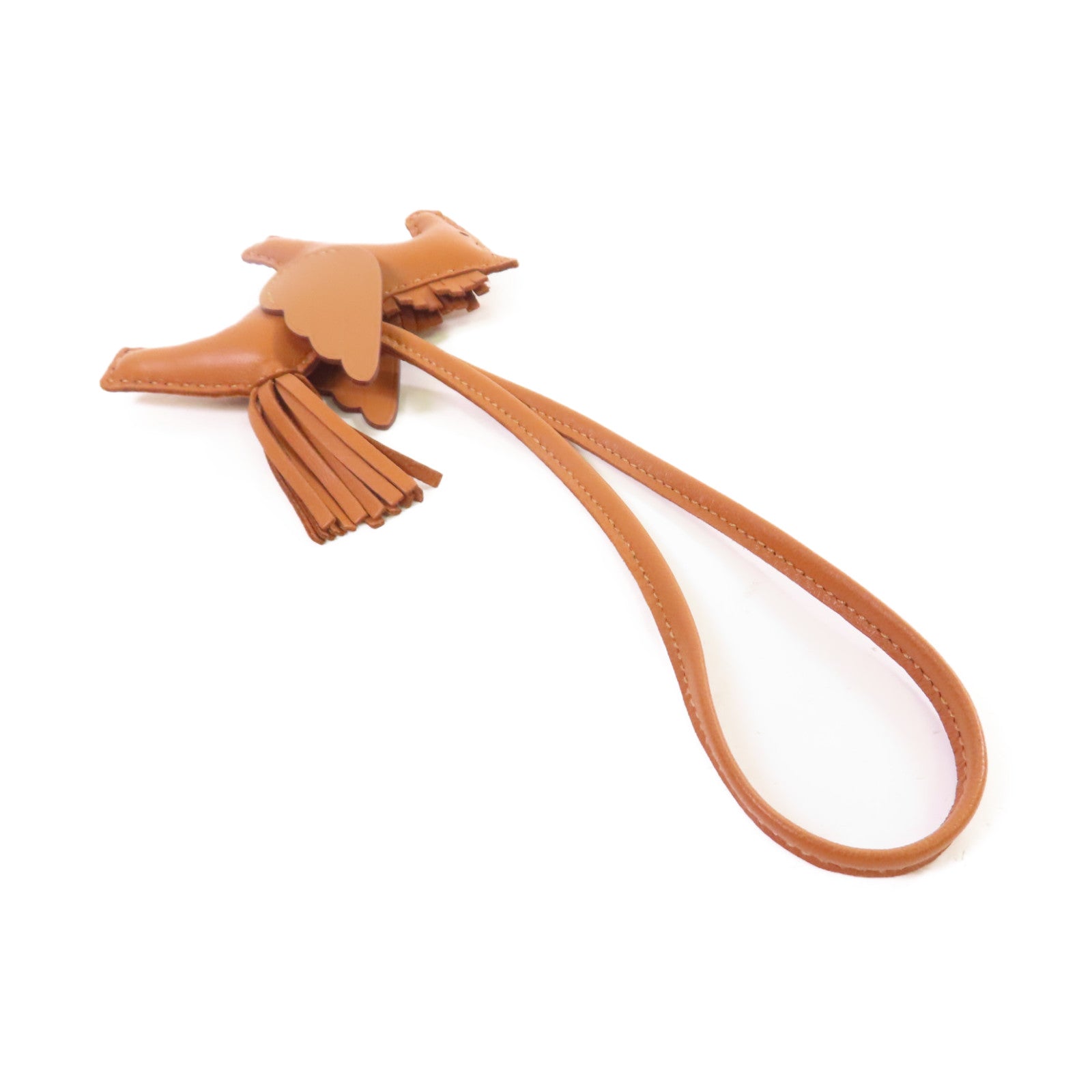 HERMES Swift皮革Rodeo Pegase PM Charm掛飾Gold棕金色