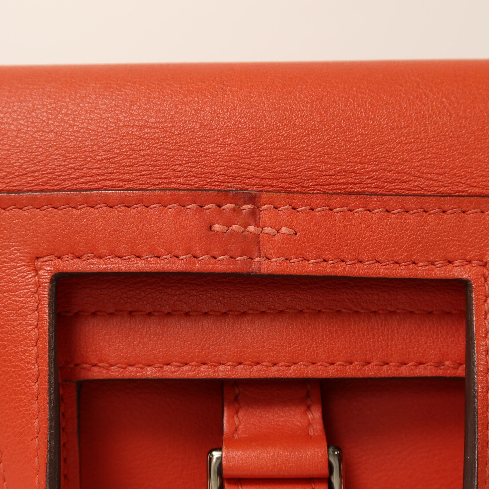 HERMES Swift皮革Mini Halzan銀扣手挽肩背兩用袋Rouge Pivoine