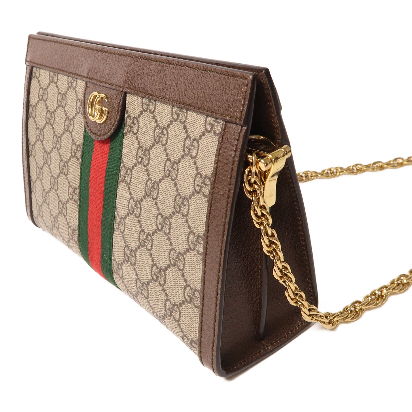 GUCCI 塗層帆布GG Supreme Ophidia金扣肩背袋