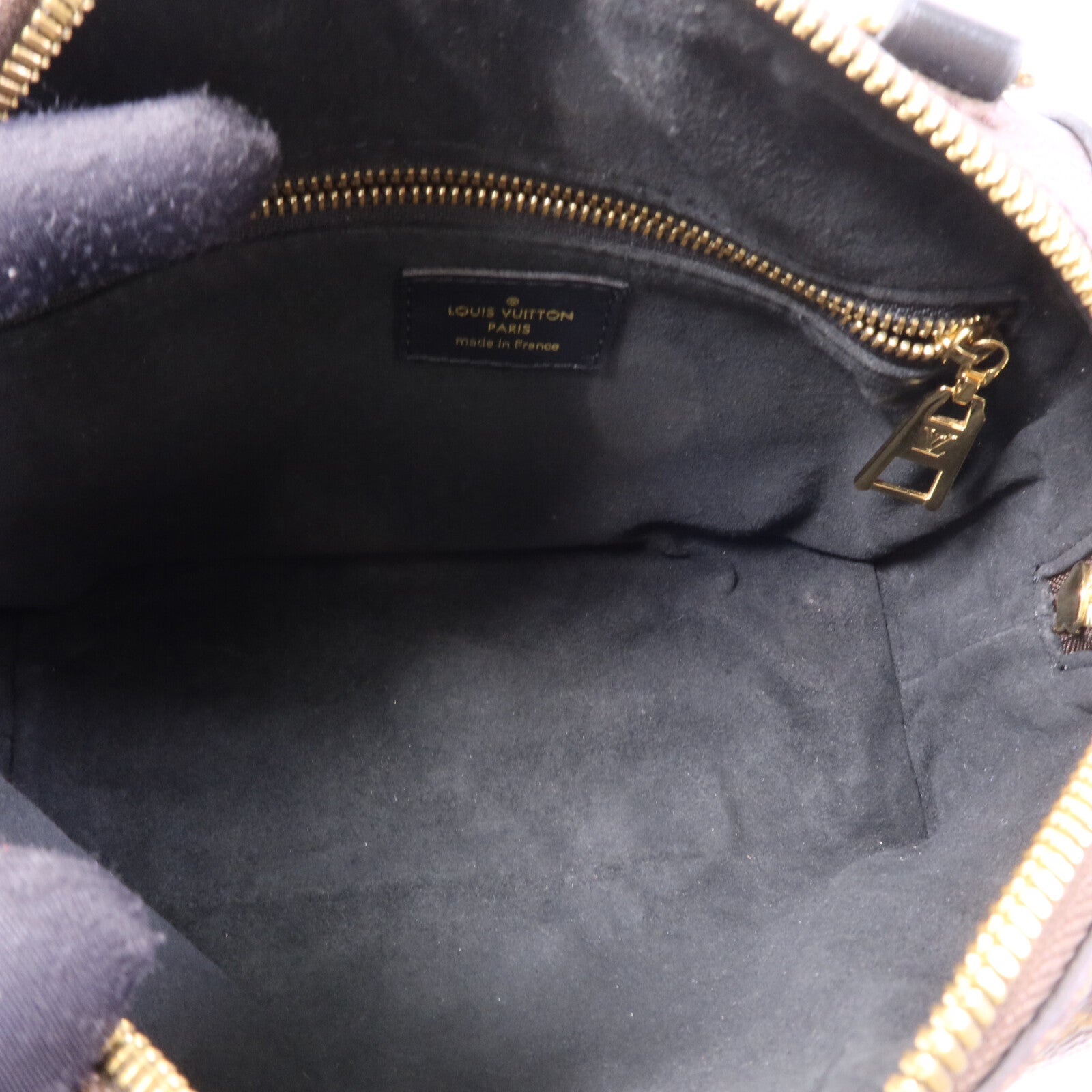 LOUIS VUITTON Monogram Petite Malle Souple金扣手挽肩背兩用袋棕色