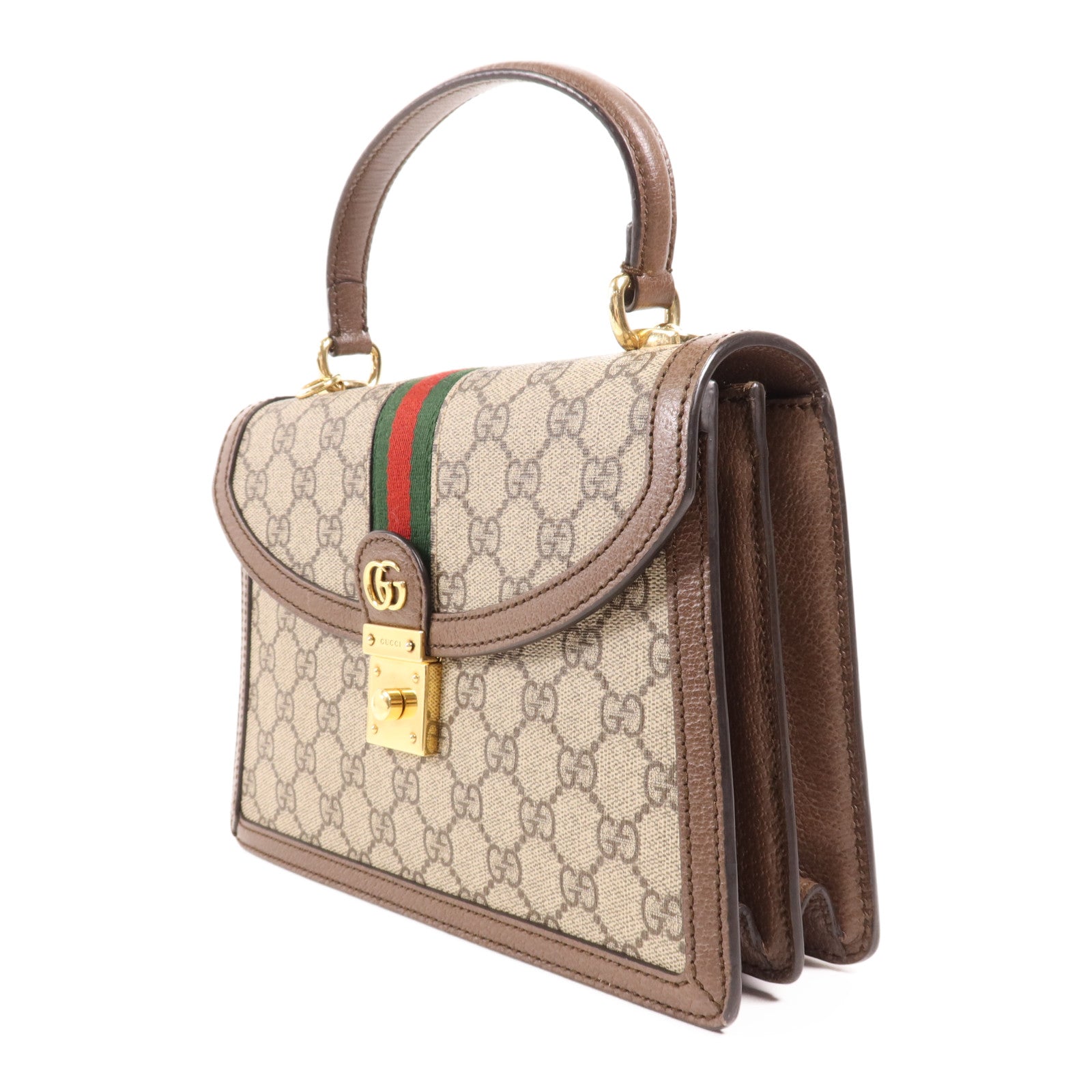 GUCCI 塗層帆布2 Way Shoulder金扣手挽肩背兩用袋