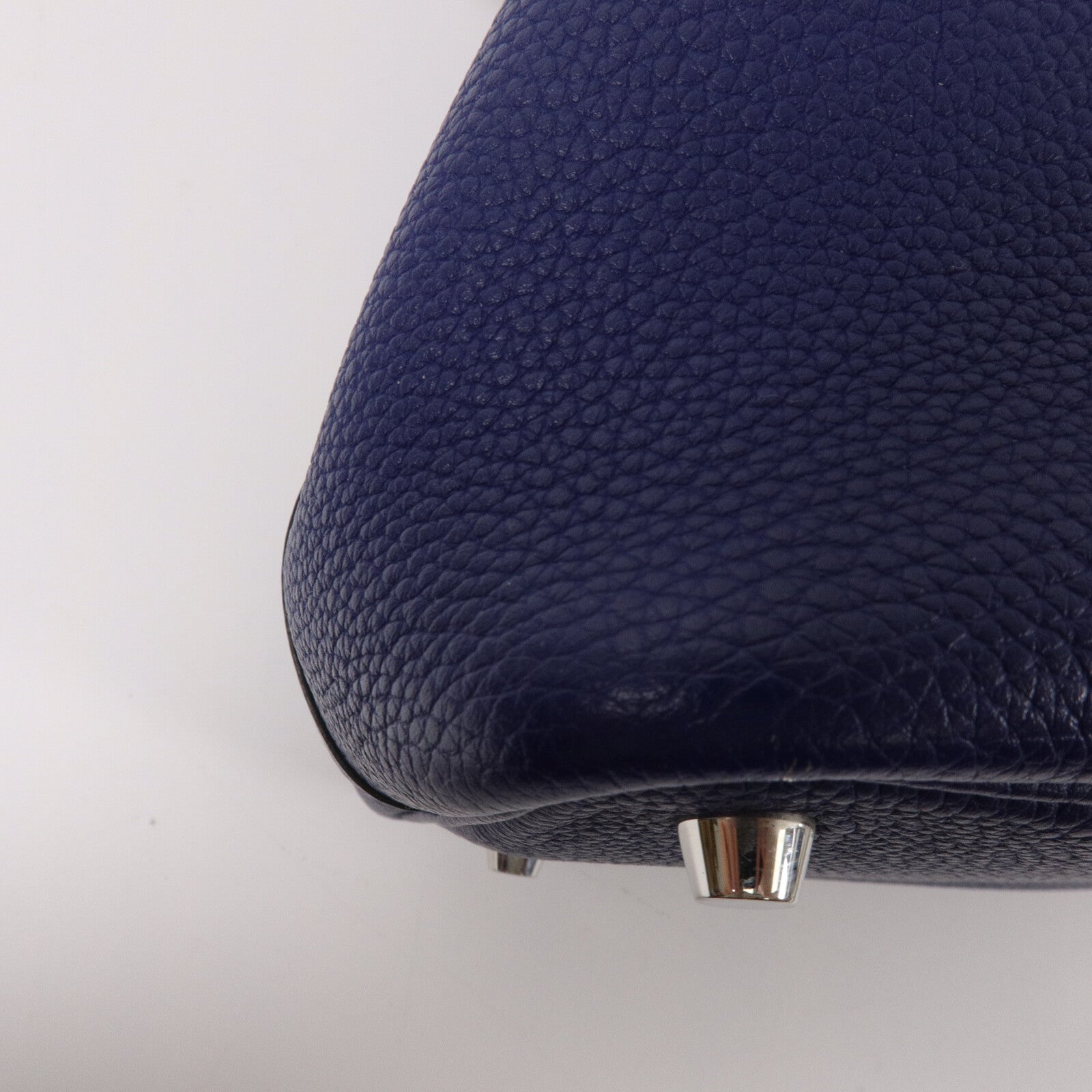 HERMES Clemence皮革Picotin PM手挽袋Marine