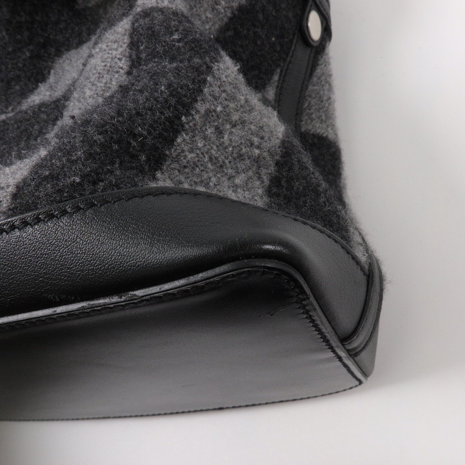 HERMES 羊毛/Hunter皮革Col Roule 25肩背袋Graphite/Noir