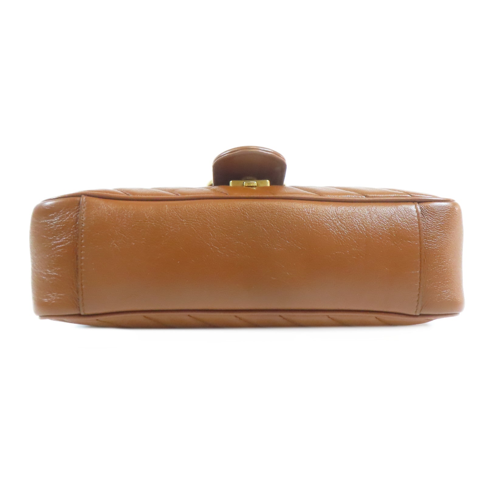 GUCCI GG GHW GG Marmont Shoulder Bag 443497 Calfskin Leather Brown