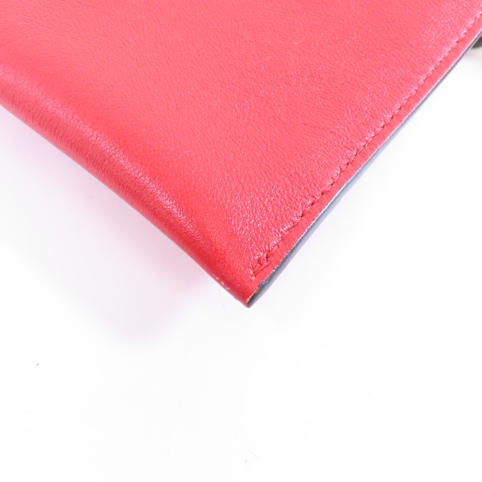 MOSCHINO 牛皮皮革Clutch Bag金扣手拿包紅色