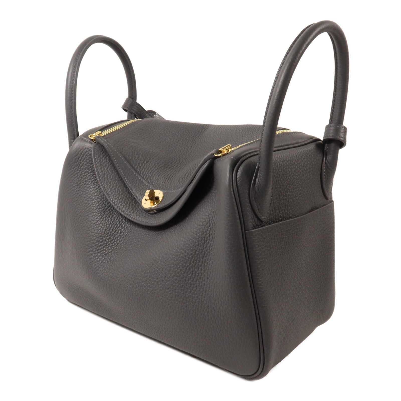 HERMES Clemence皮革Lindy 30手挽肩背兩用袋Ardoise
