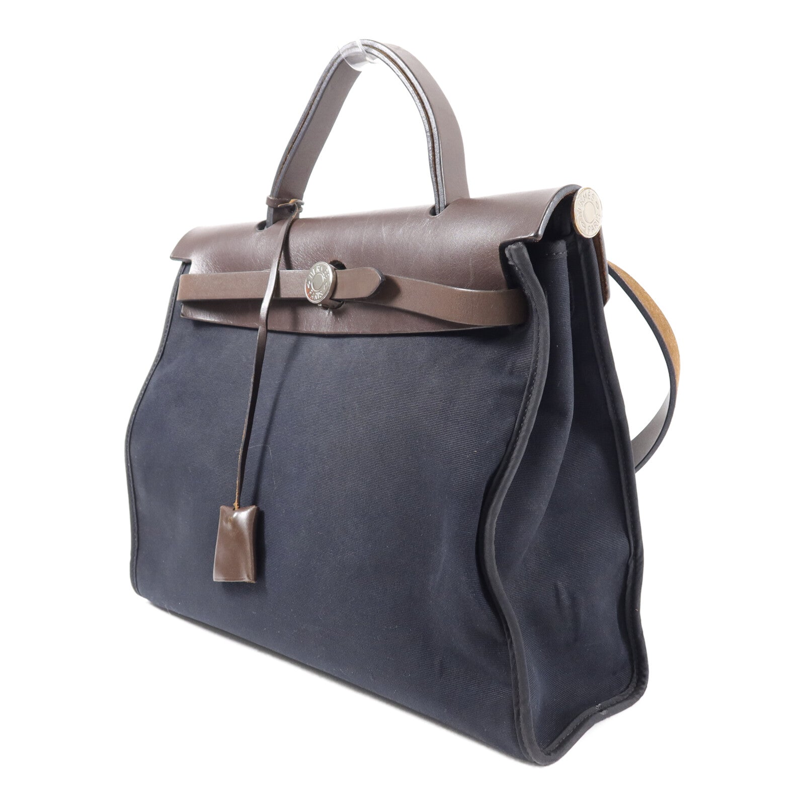 HERMES 帆布Herbag PM手挽肩背兩用袋Noir