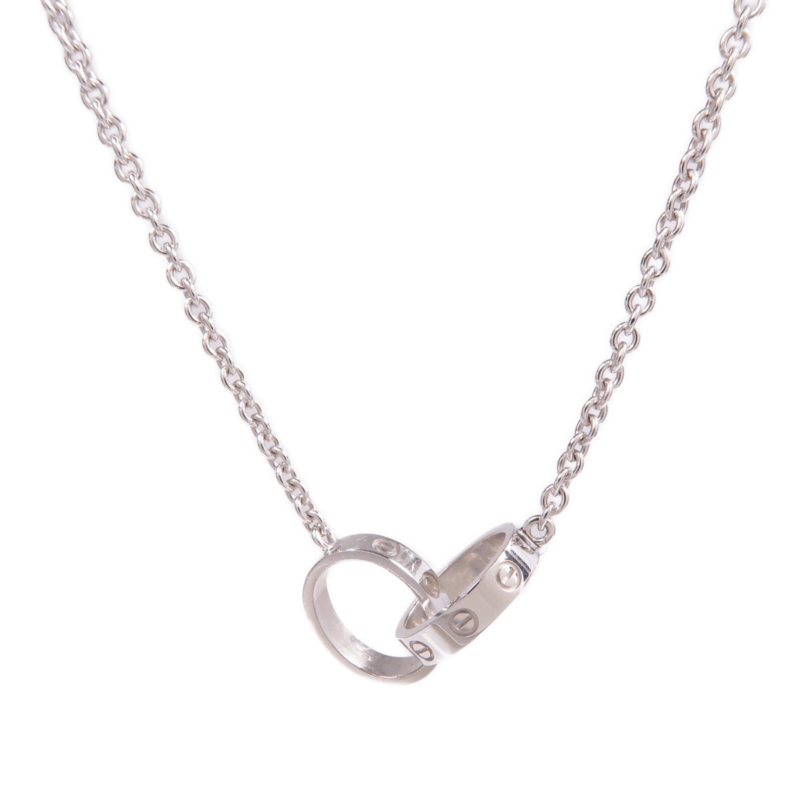 CARTIER 18K白金Love Pendant項鍊