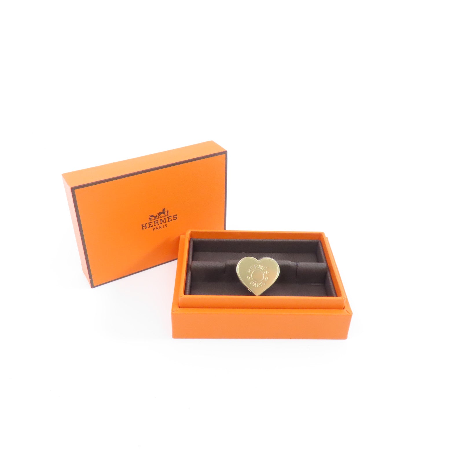 HERMES 金屬Mini Coeur Scarf Ring圍巾戒指金色