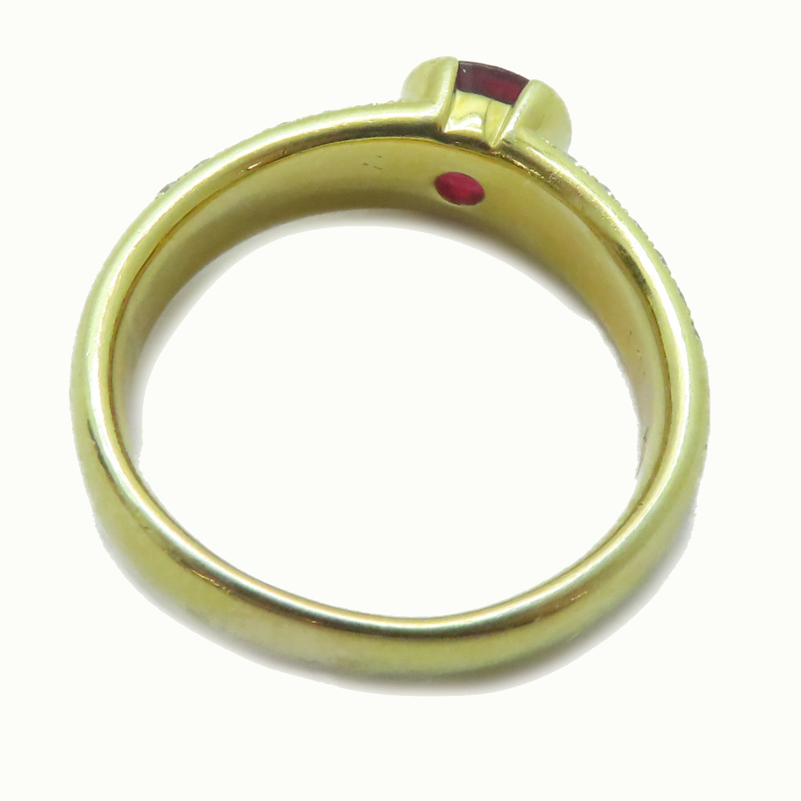 JEWELRY 【激減優惠】18K黃金Ruby Ring 1.01ct紅寶石/0.55ct鑽石戒指US#7.5