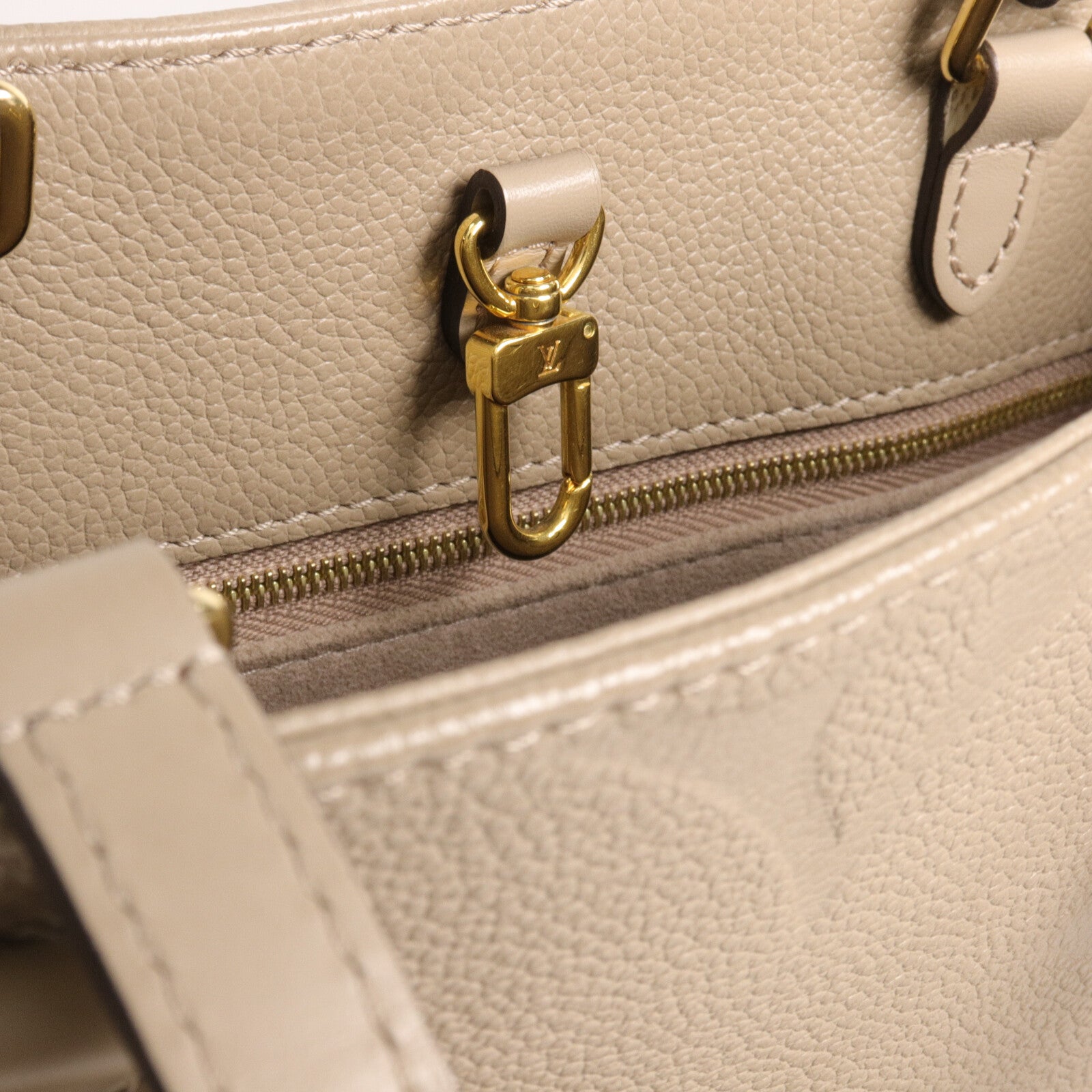 LOUIS VUITTON Monogram Empreinte On The Go MM金扣手挽肩背兩用袋