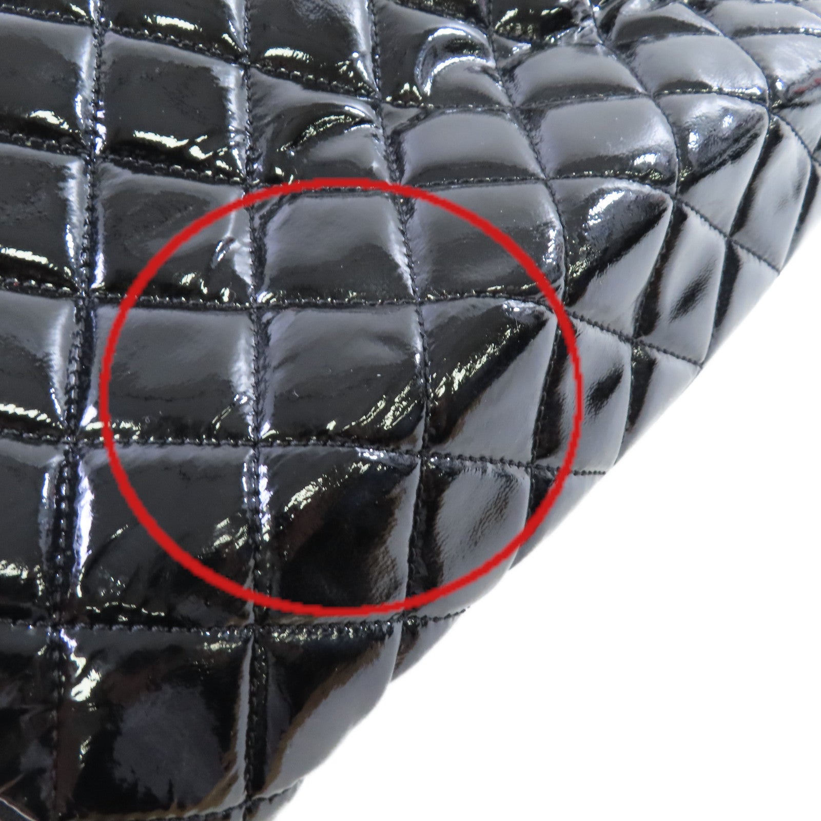 CHANEL 漆皮皮革Chain Shoulder Bag金扣鏈帶手挽肩背袋兩用袋黑色