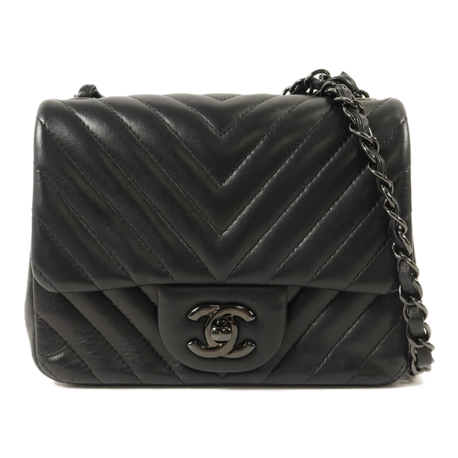 CHANEL 羊皮皮革Mini Flap Bag鏈帶肩背袋