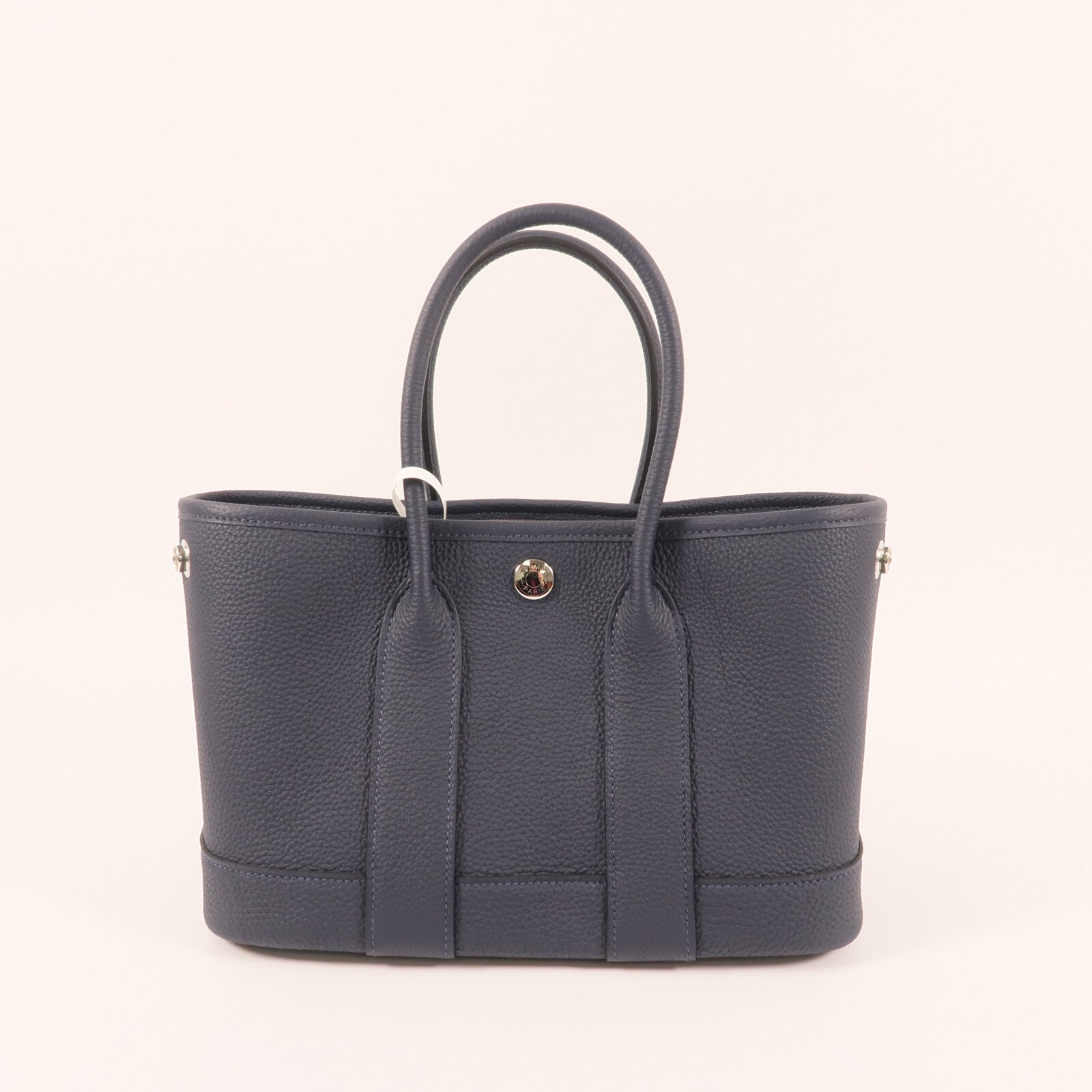 HERMES Negonda皮革Neo Garden Party 23銀扣手挽袋Bleu nuit