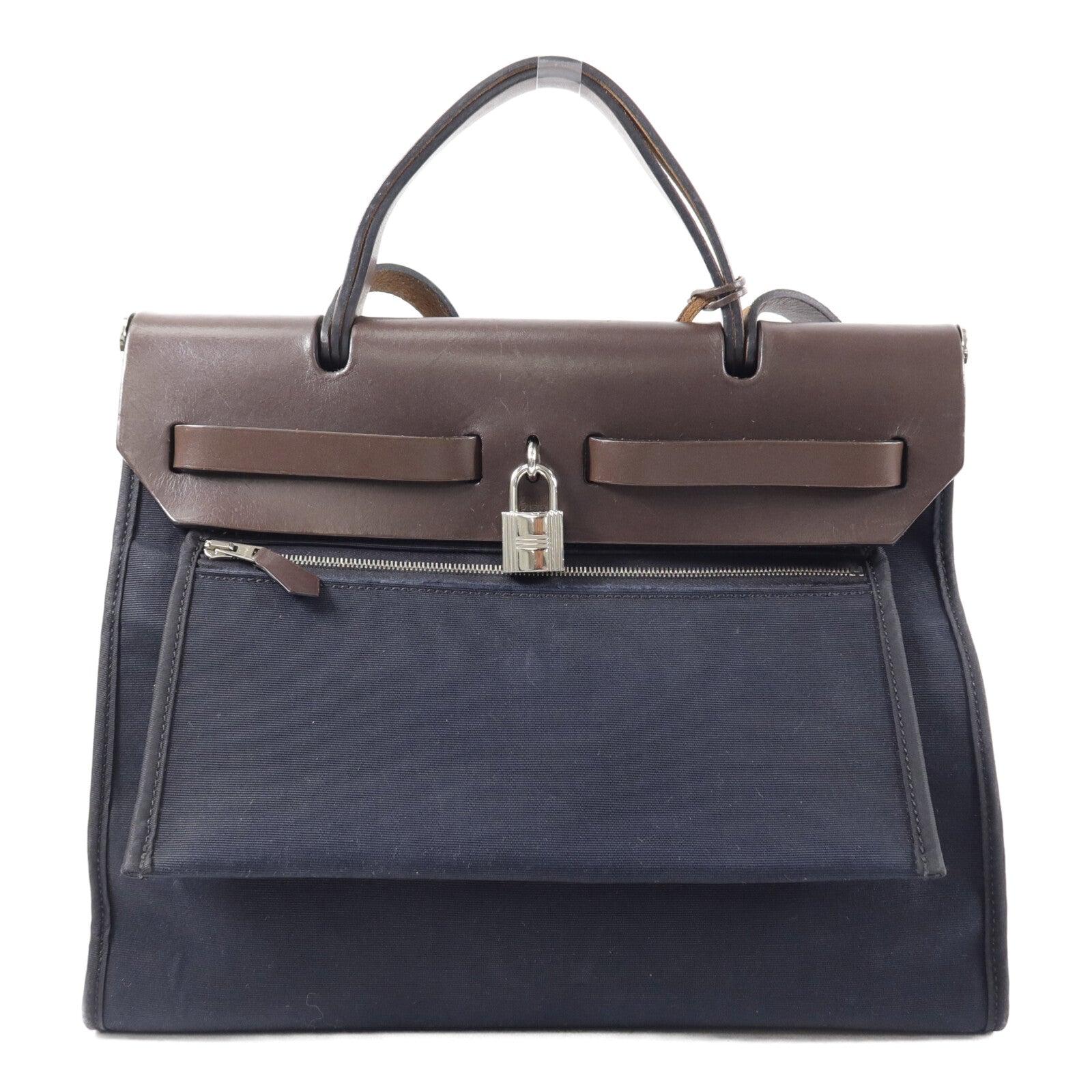HERMES 帆布Herbag PM手挽肩背兩用袋Noir