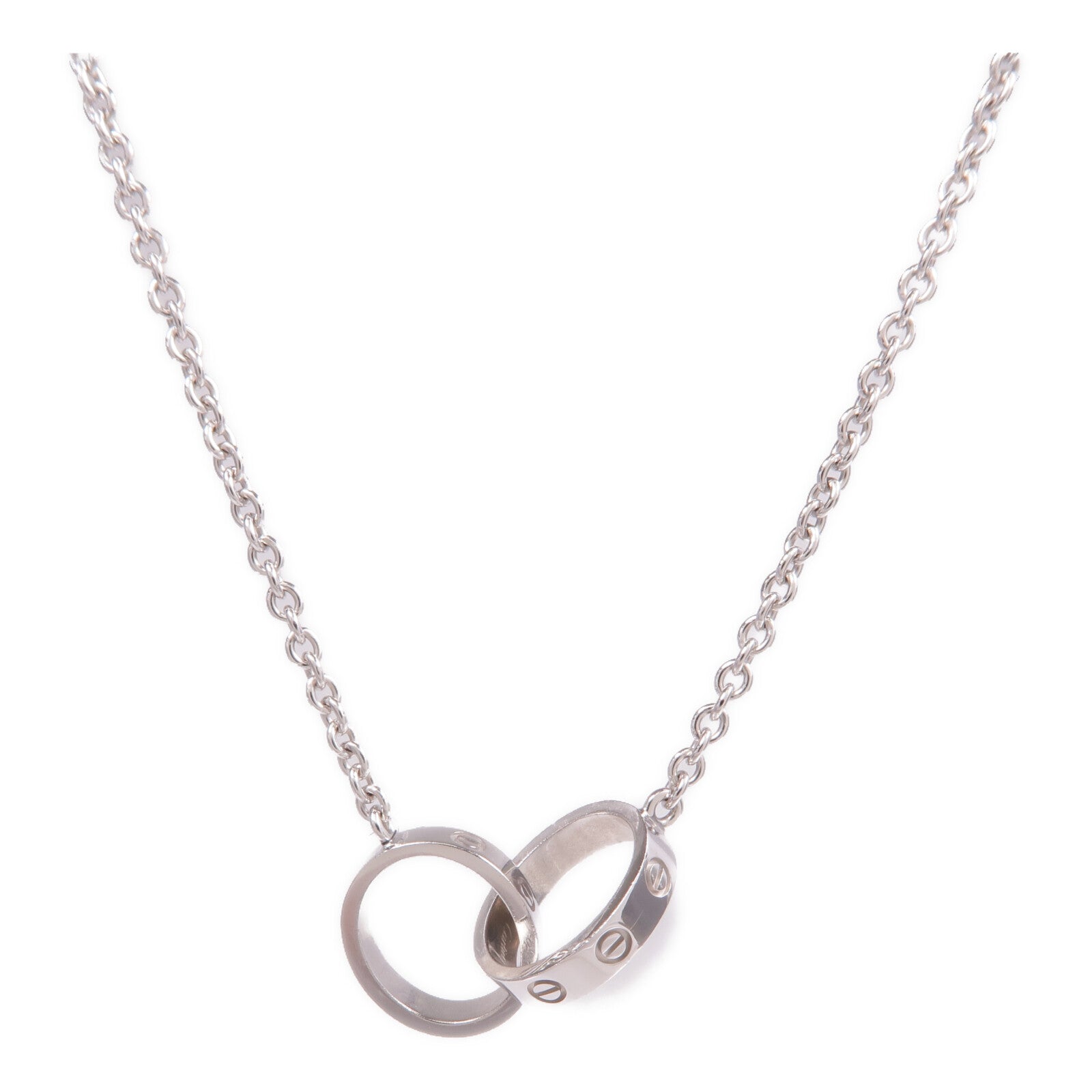 CARTIER 18K白金Love Pendant項鍊