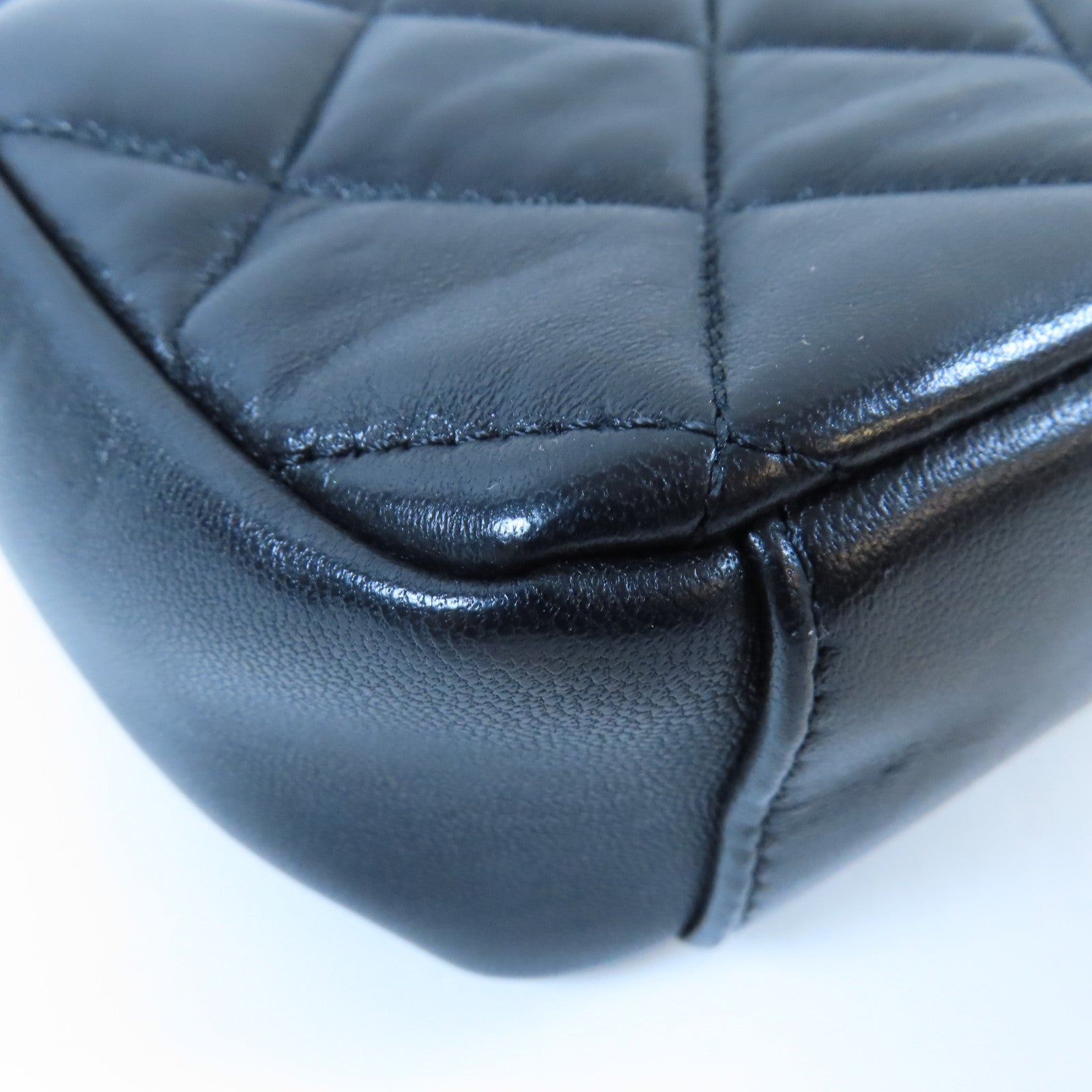 CHANEL 【激減優惠】菱格羊皮皮革Chain Shoulder金扣金扣肩背袋黑色