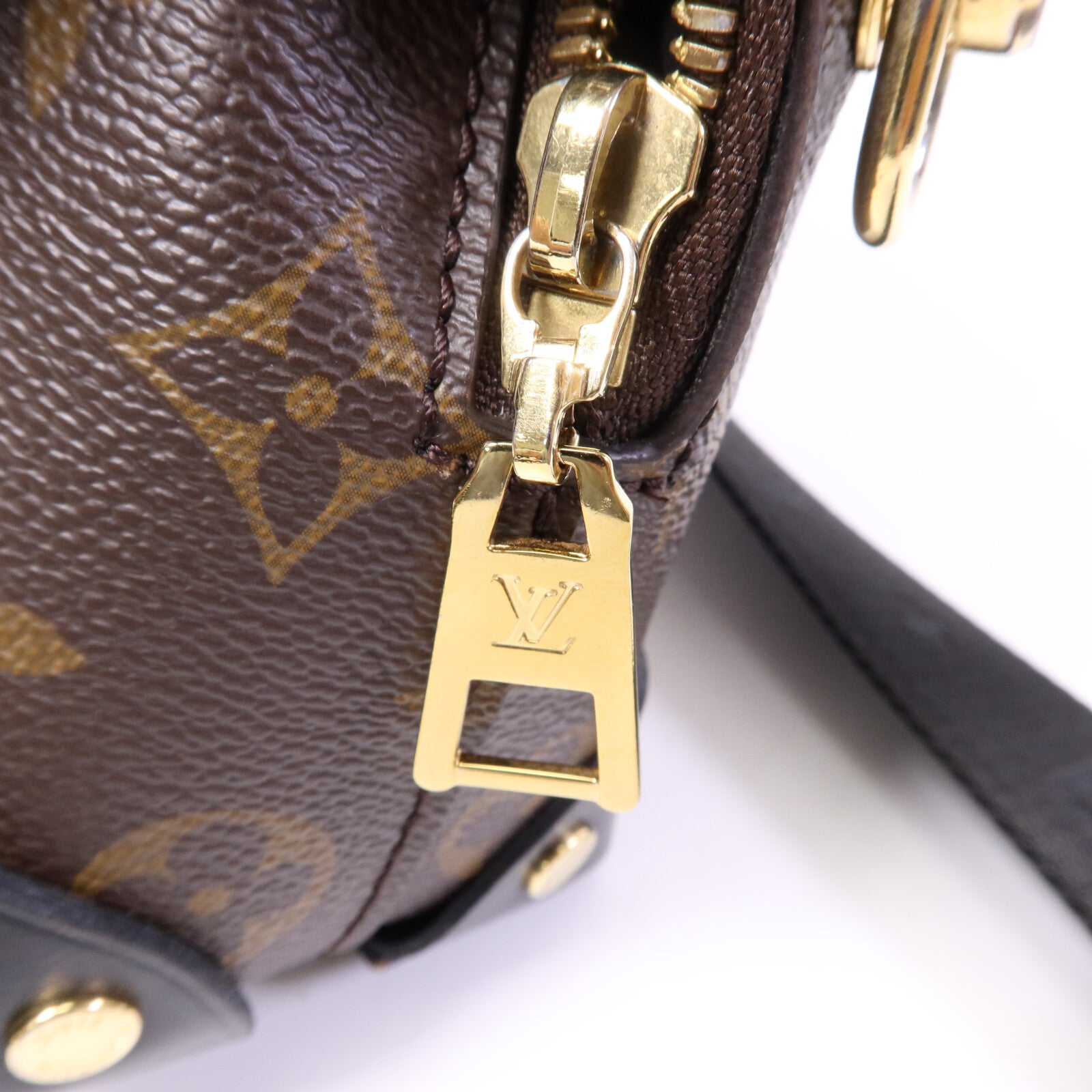 LOUIS VUITTON Monogram Petite Malle Souple金扣手挽肩背兩用袋棕色