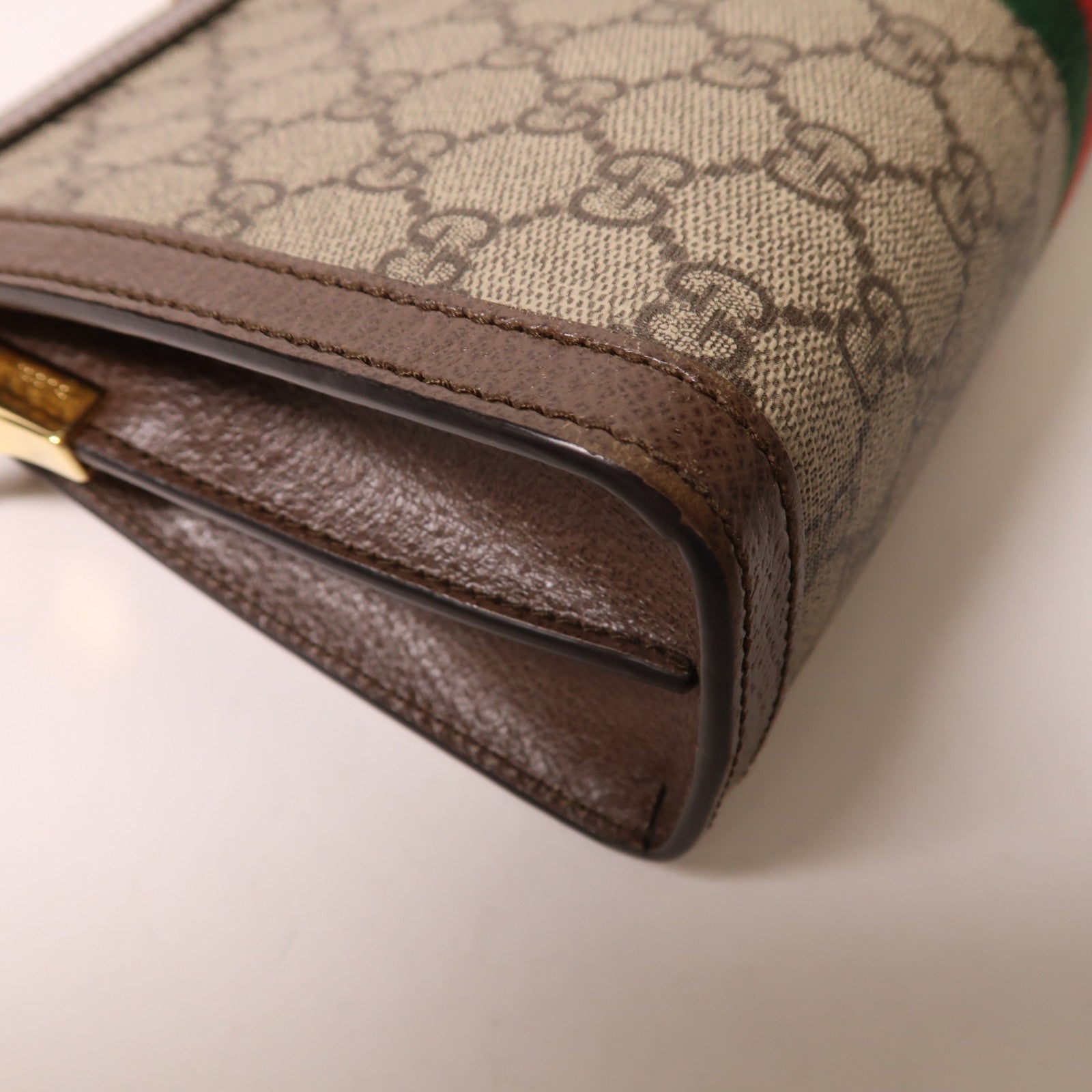GUCCI 塗層帆布GG Supreme Ophidia金扣肩背袋