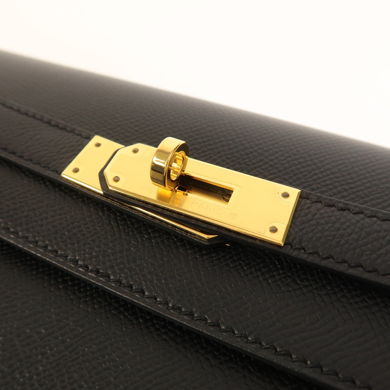 HERMES Epsom皮革Kelly Depeches 25金扣手拿包