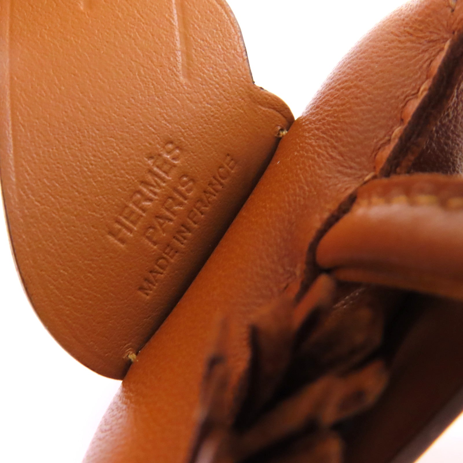 HERMES Swift皮革Rodeo Pegase PM Charm掛飾Gold棕金色
