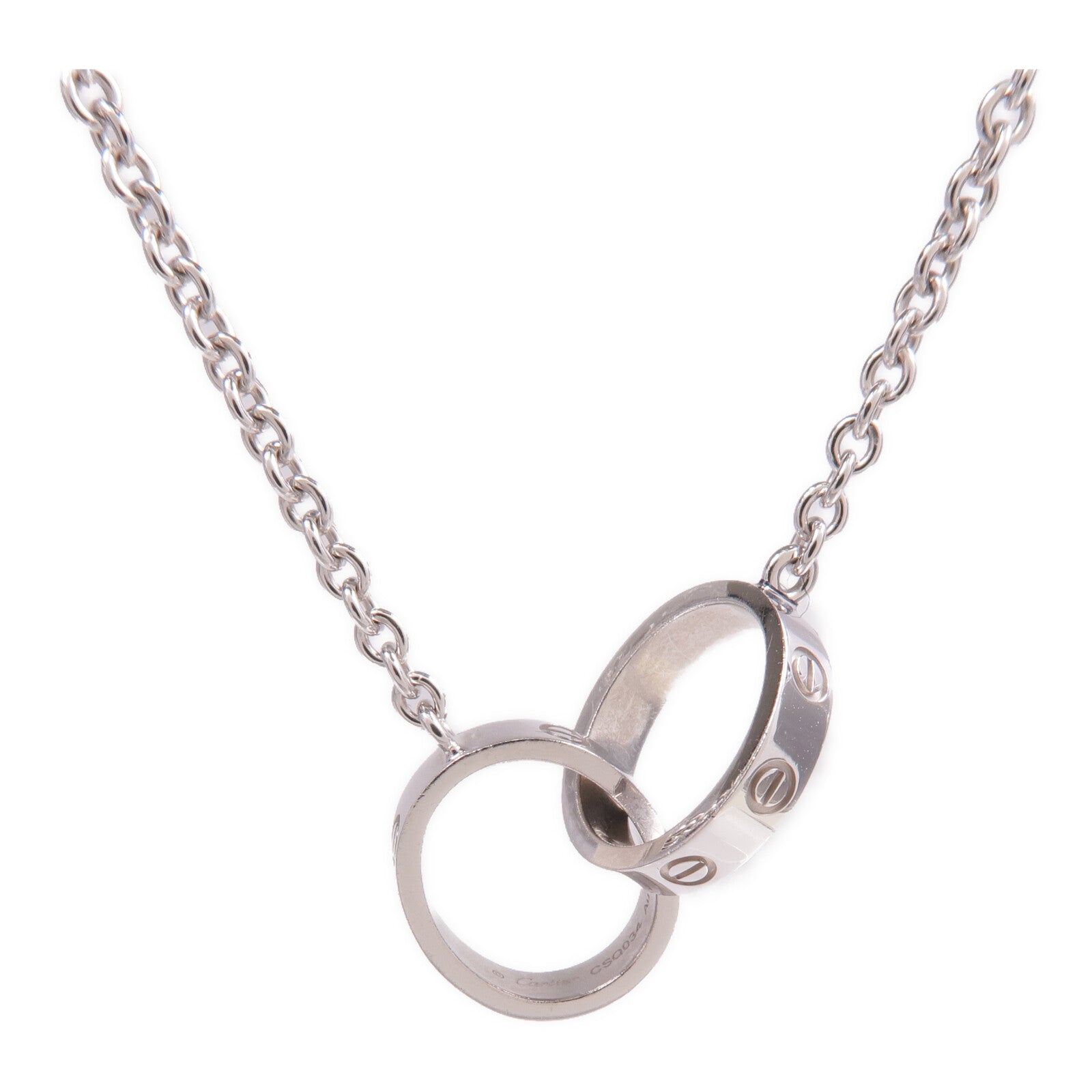 CARTIER 18K白金Love Pendant項鍊