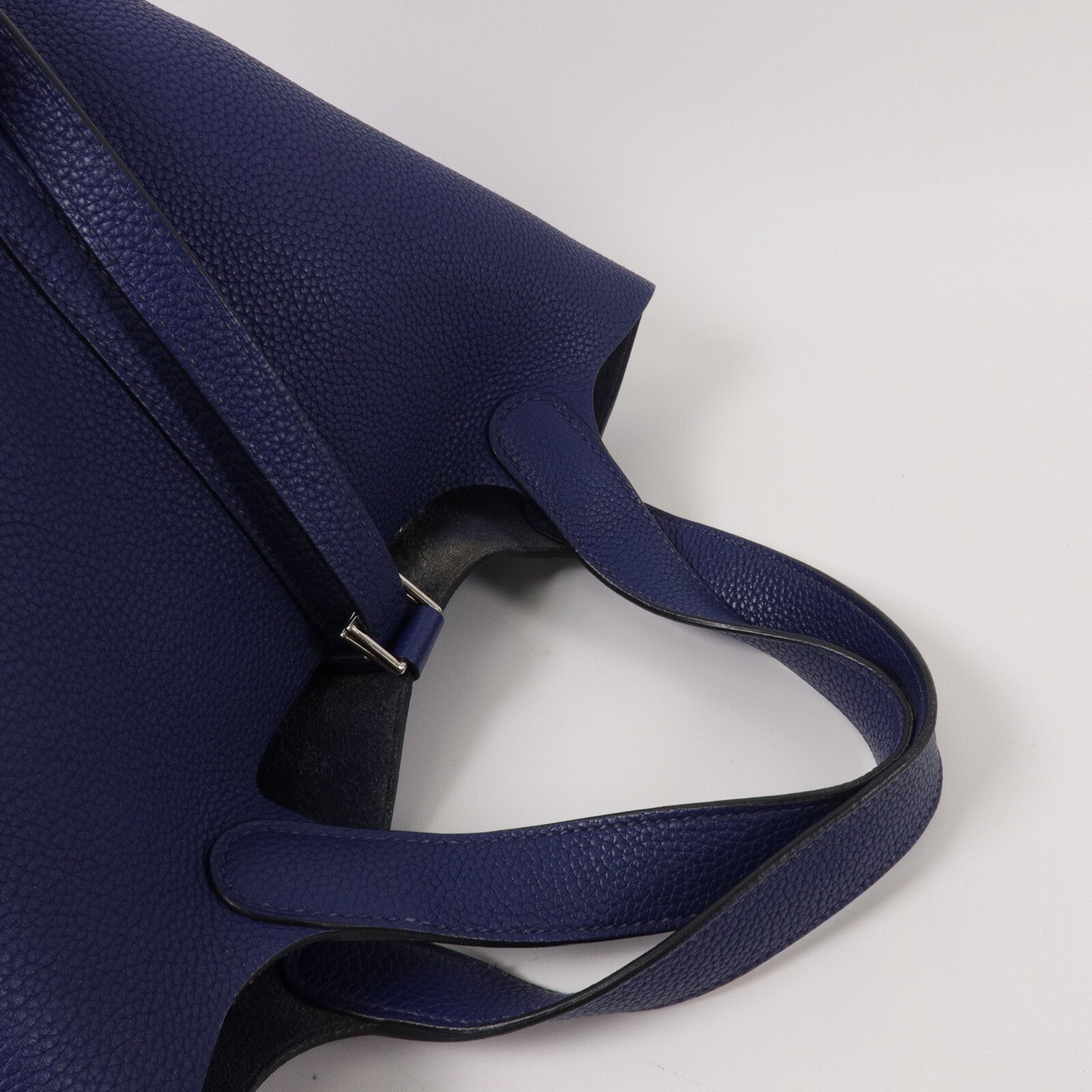 HERMES Clemence皮革Picotin PM手挽袋Marine