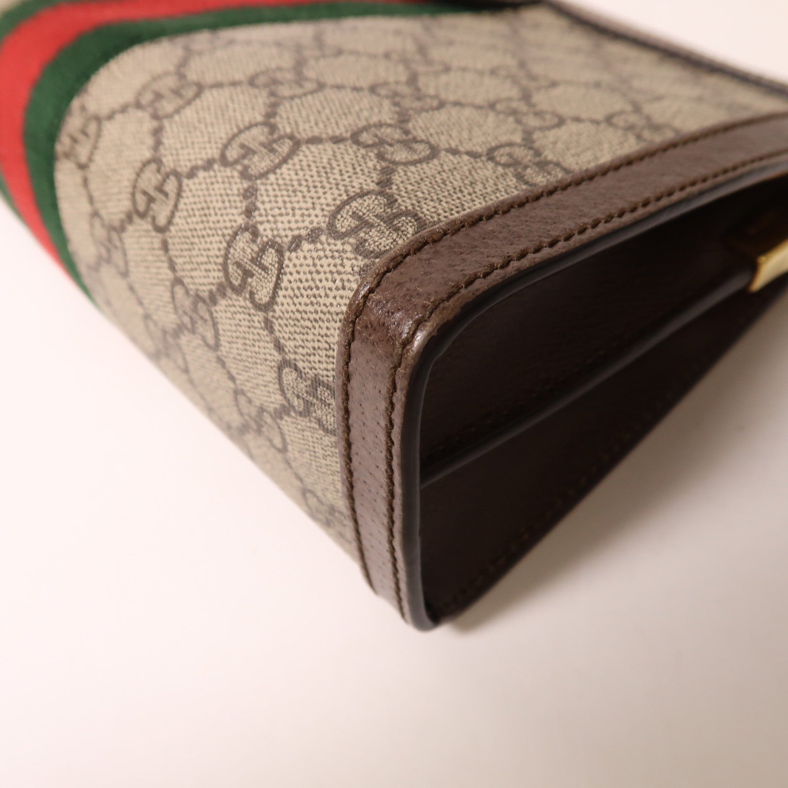 GUCCI 塗層帆布GG Supreme Ophidia金扣肩背袋