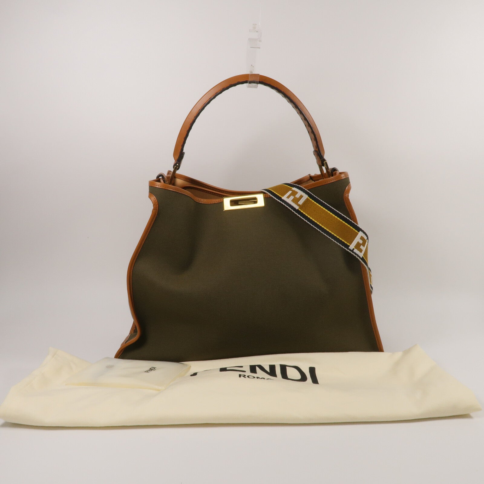 FENDI 帆布Large Peekaboo X-Lite手挽肩背兩用袋