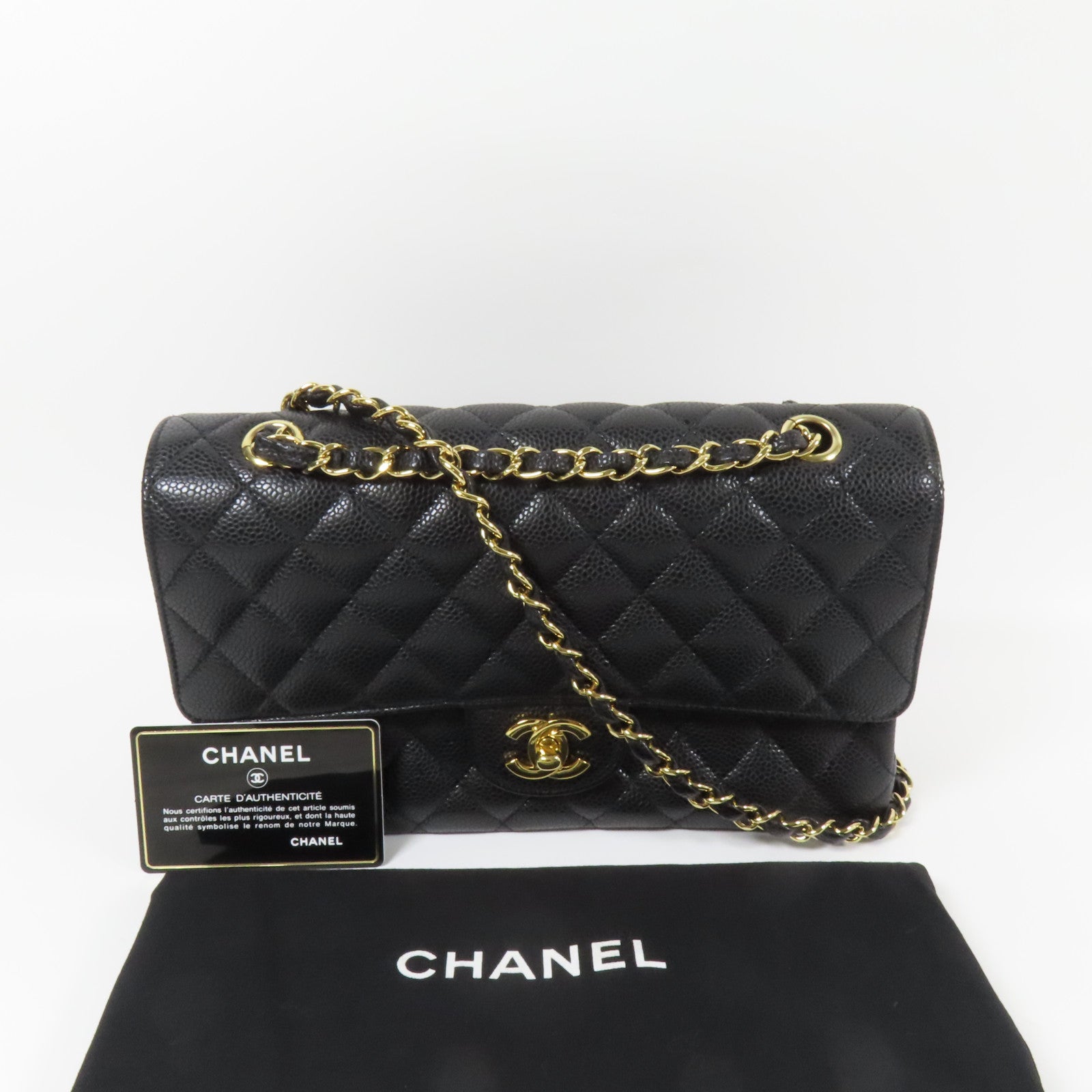 CHANEL 牛皮皮革Classic 25金扣鏈帶肩背袋