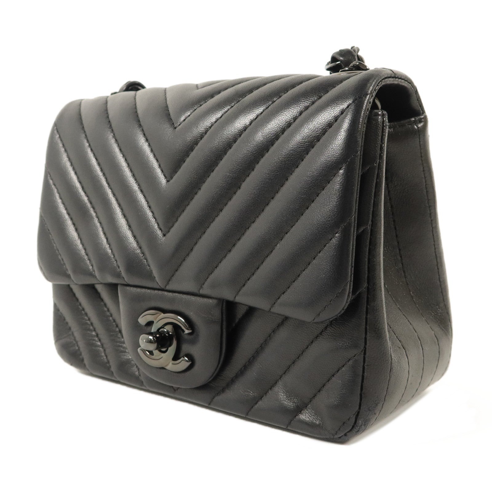 CHANEL 羊皮皮革Mini Flap Bag鏈帶肩背袋
